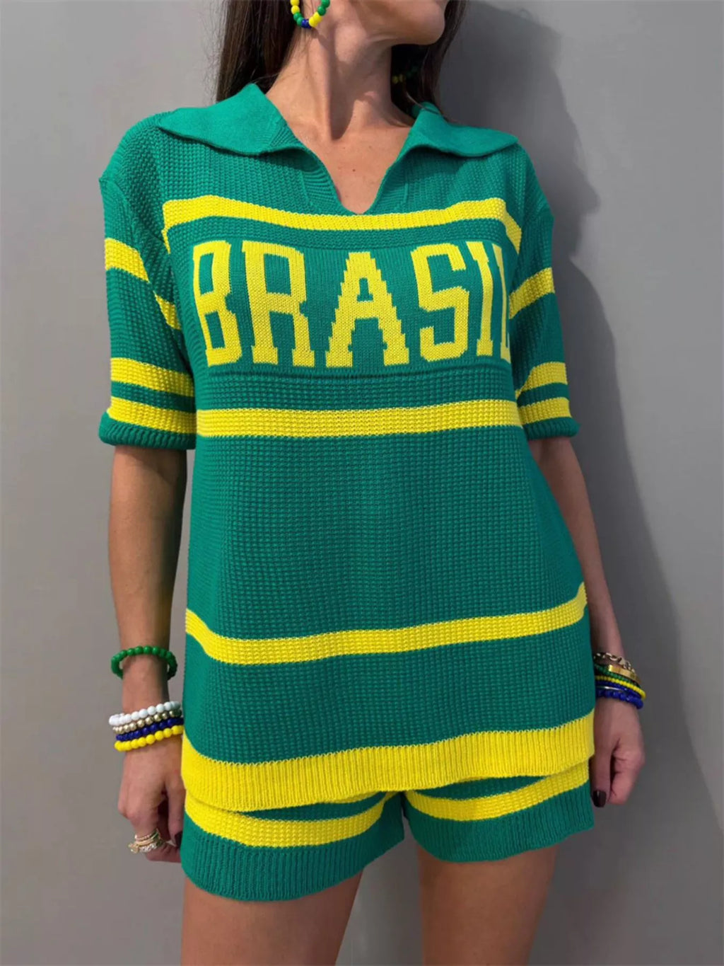 Brasil Two-Tone Top and Shorts Set
