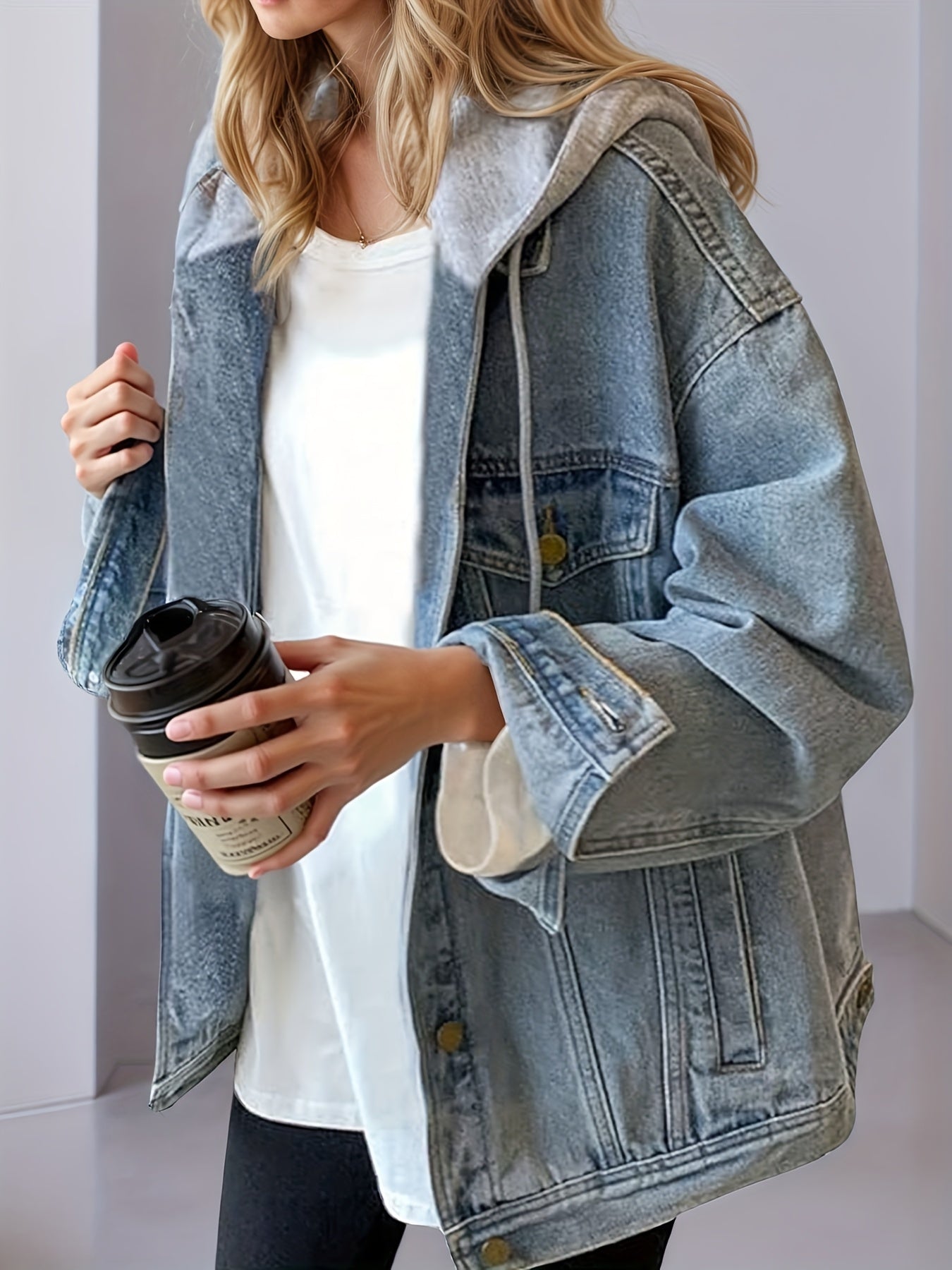 Women’s Oversized Hooded Denim Jacket