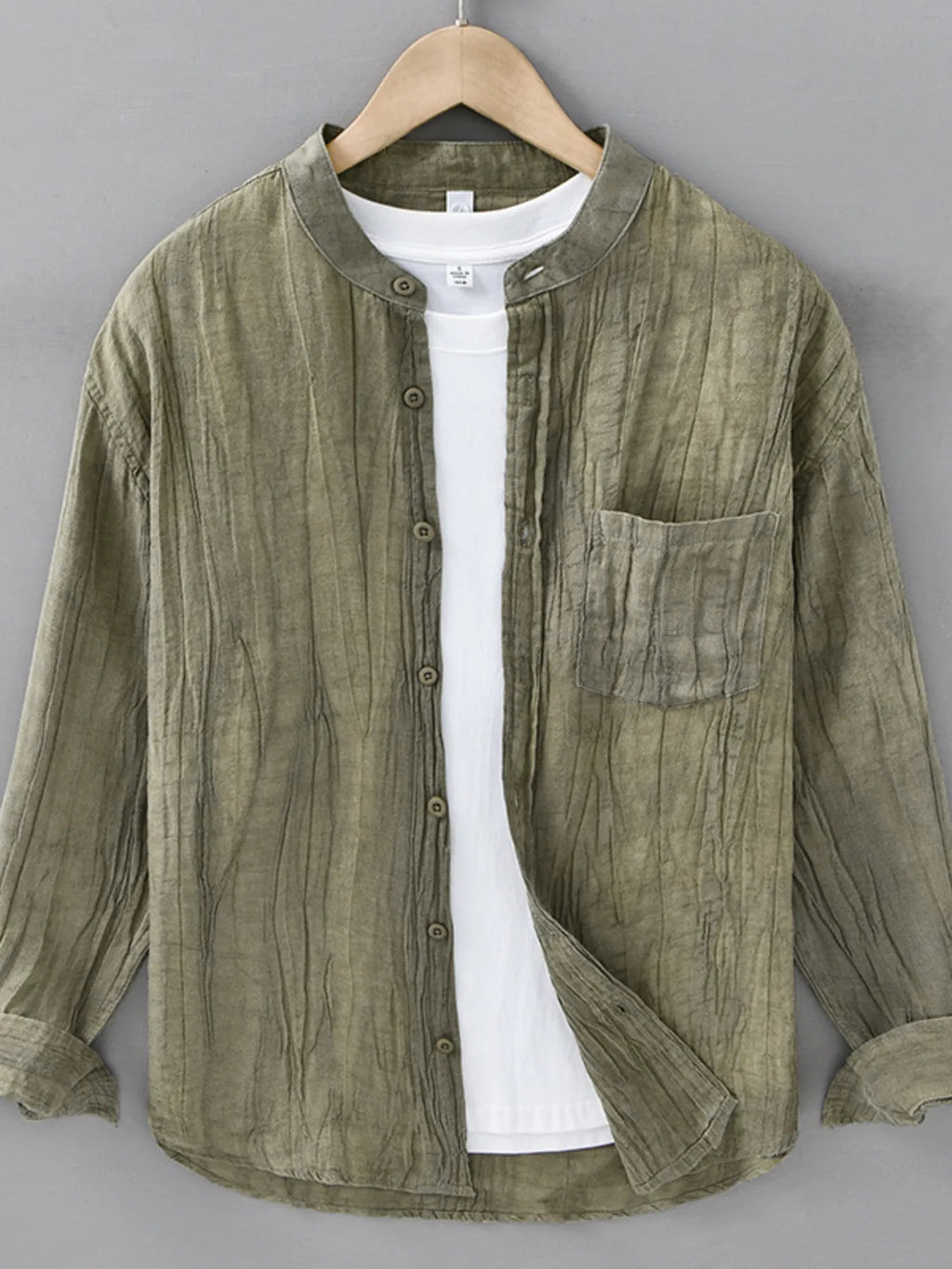 Men's Plus Size Button Up Long Sleeve Shirt