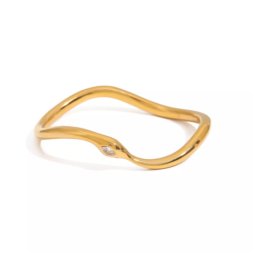 18K Gold-Plated Wave Bracelet