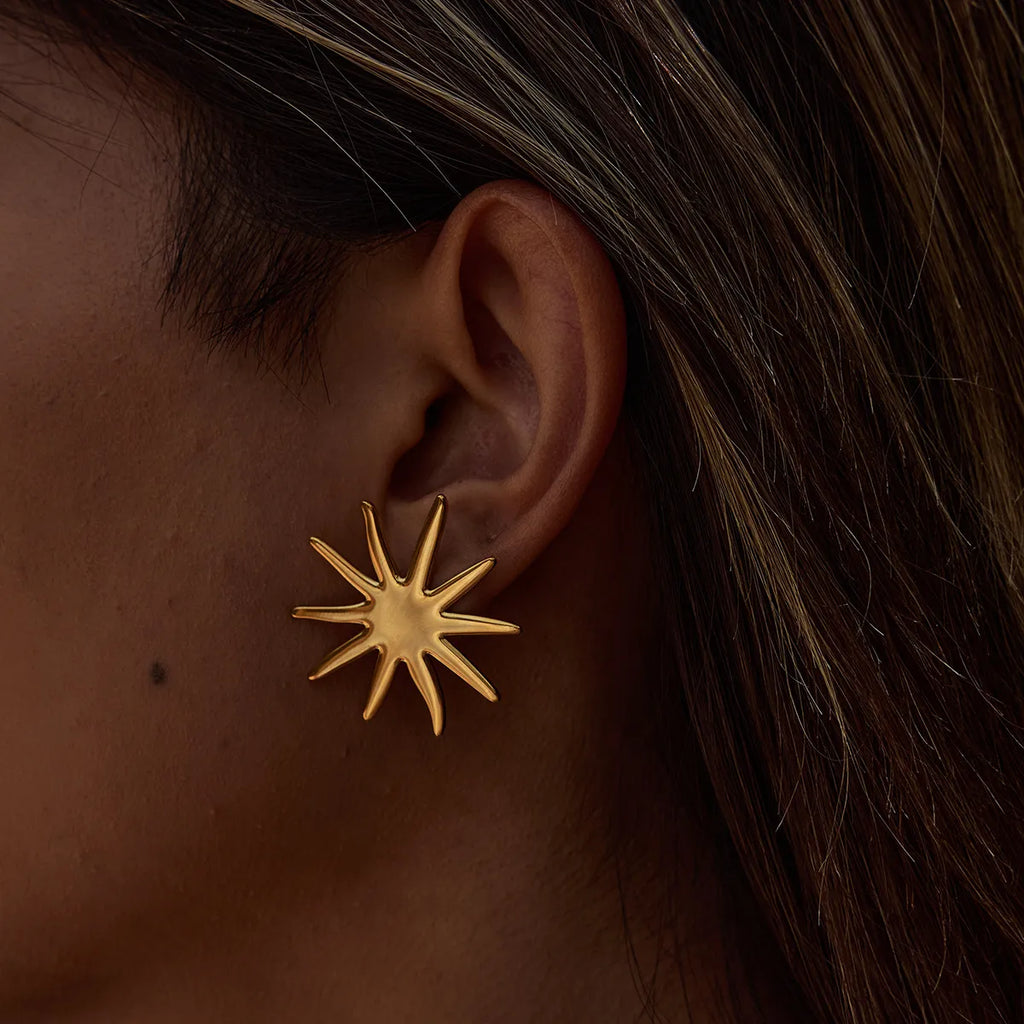 18K Gold-Plated Starburst Stud Earrings