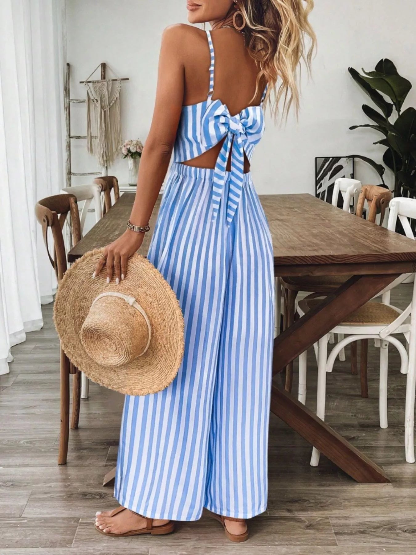 Spaghetti Strap Wide Leg Jumpsuit