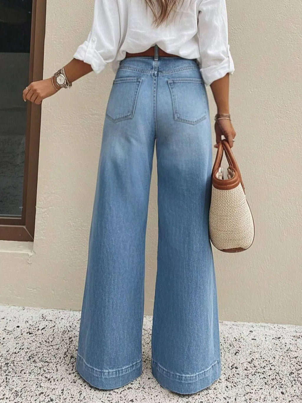 High-Waisted Wide Leg Jeans