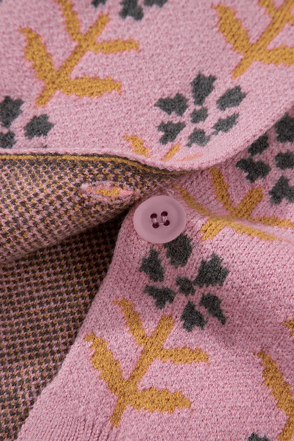 Floral Button-Up Knit Cardigan