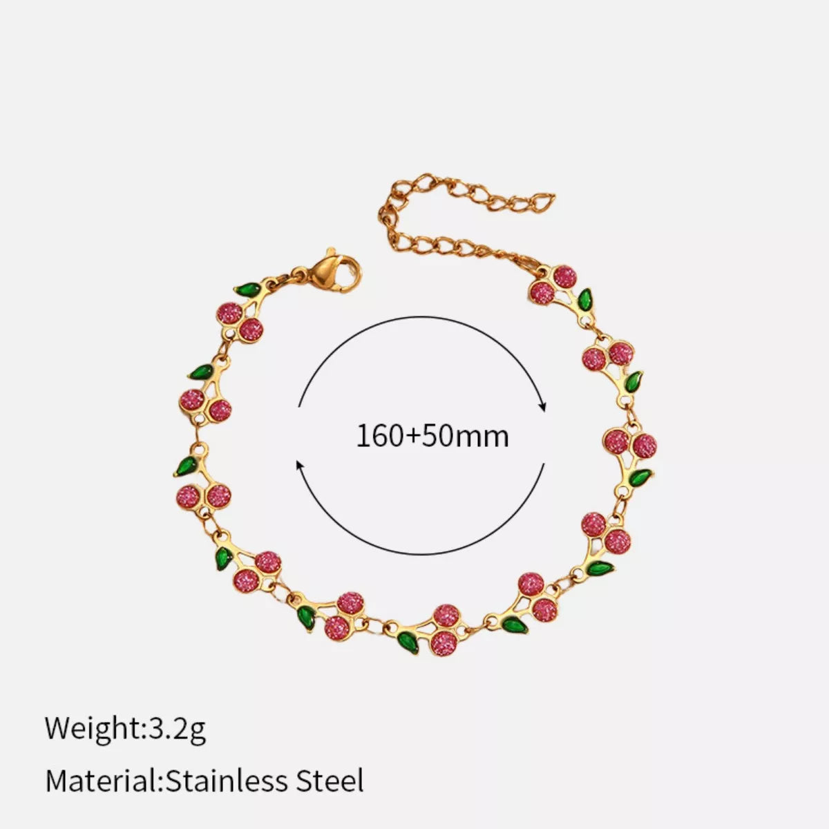 18K Gold-Plated Cherry Charm Bracelet