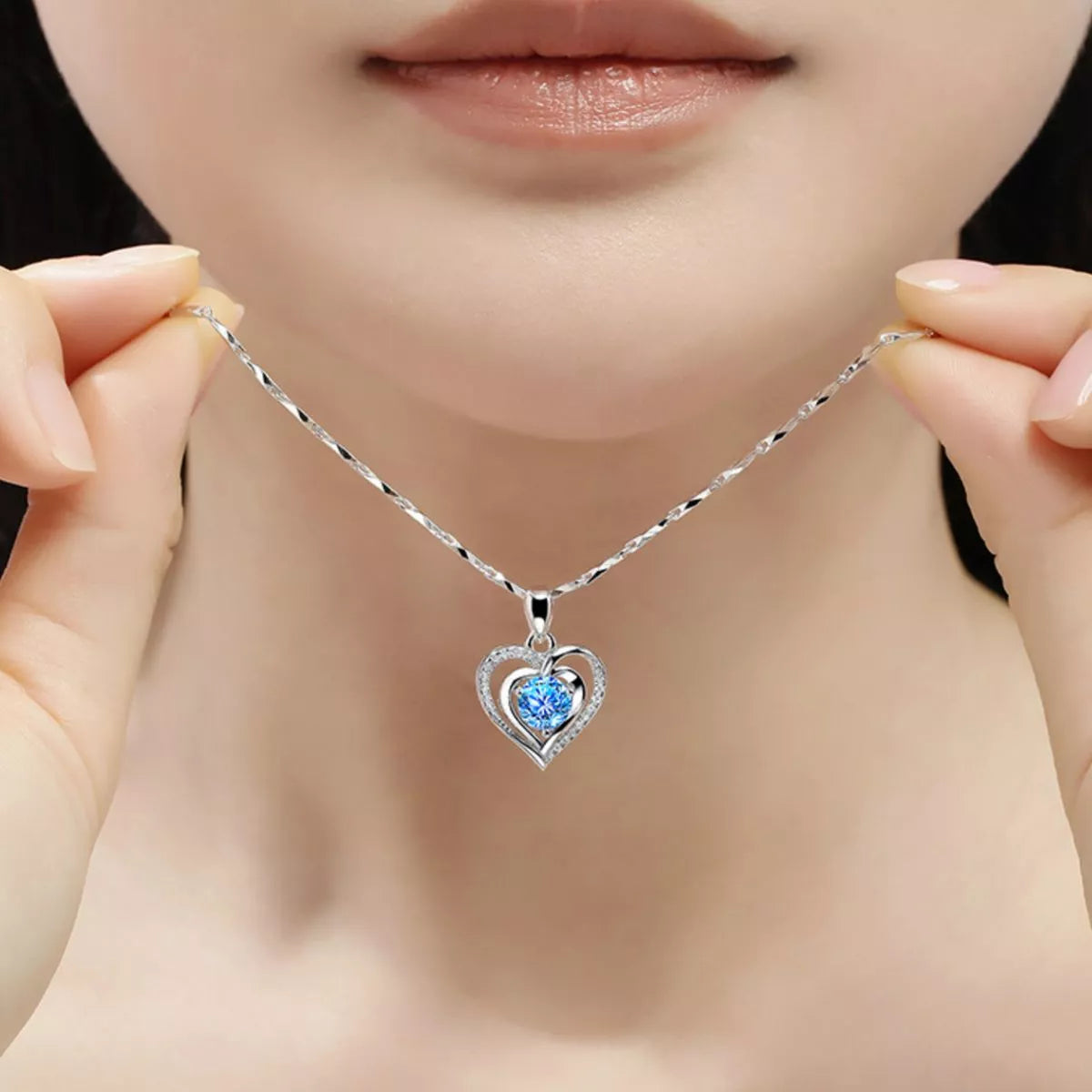 925 Sterling Silver Heart Pendant Necklace