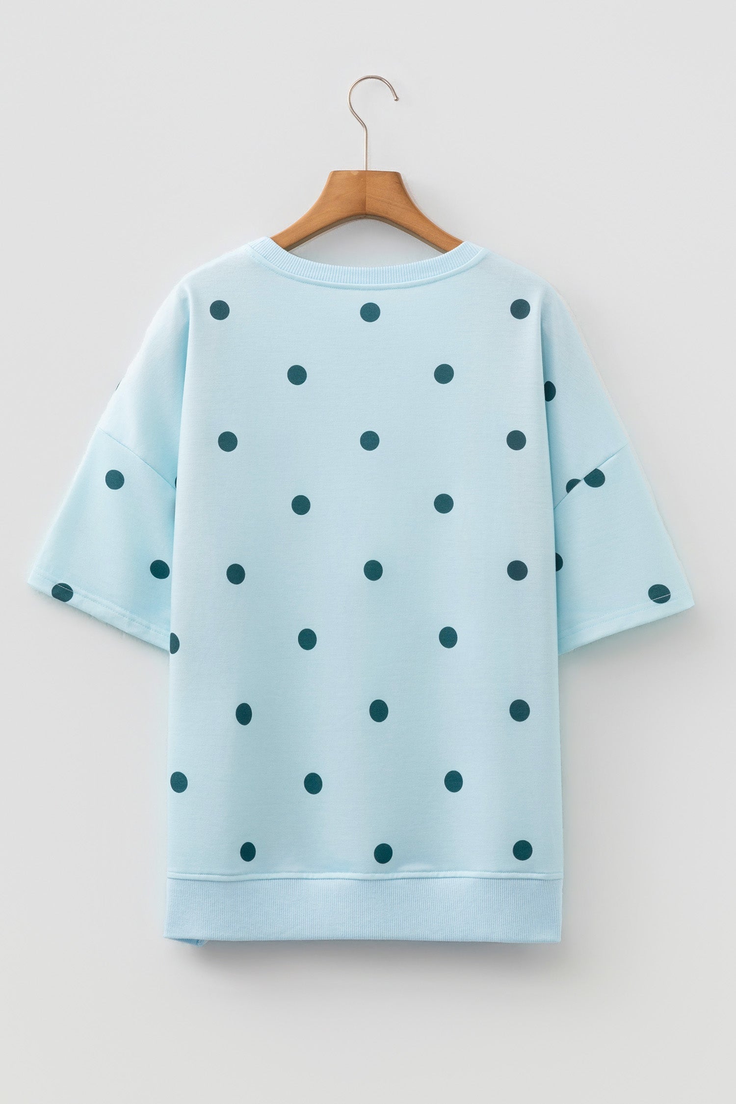 Retro Polka Dot Crossed Seam Oversize Tee