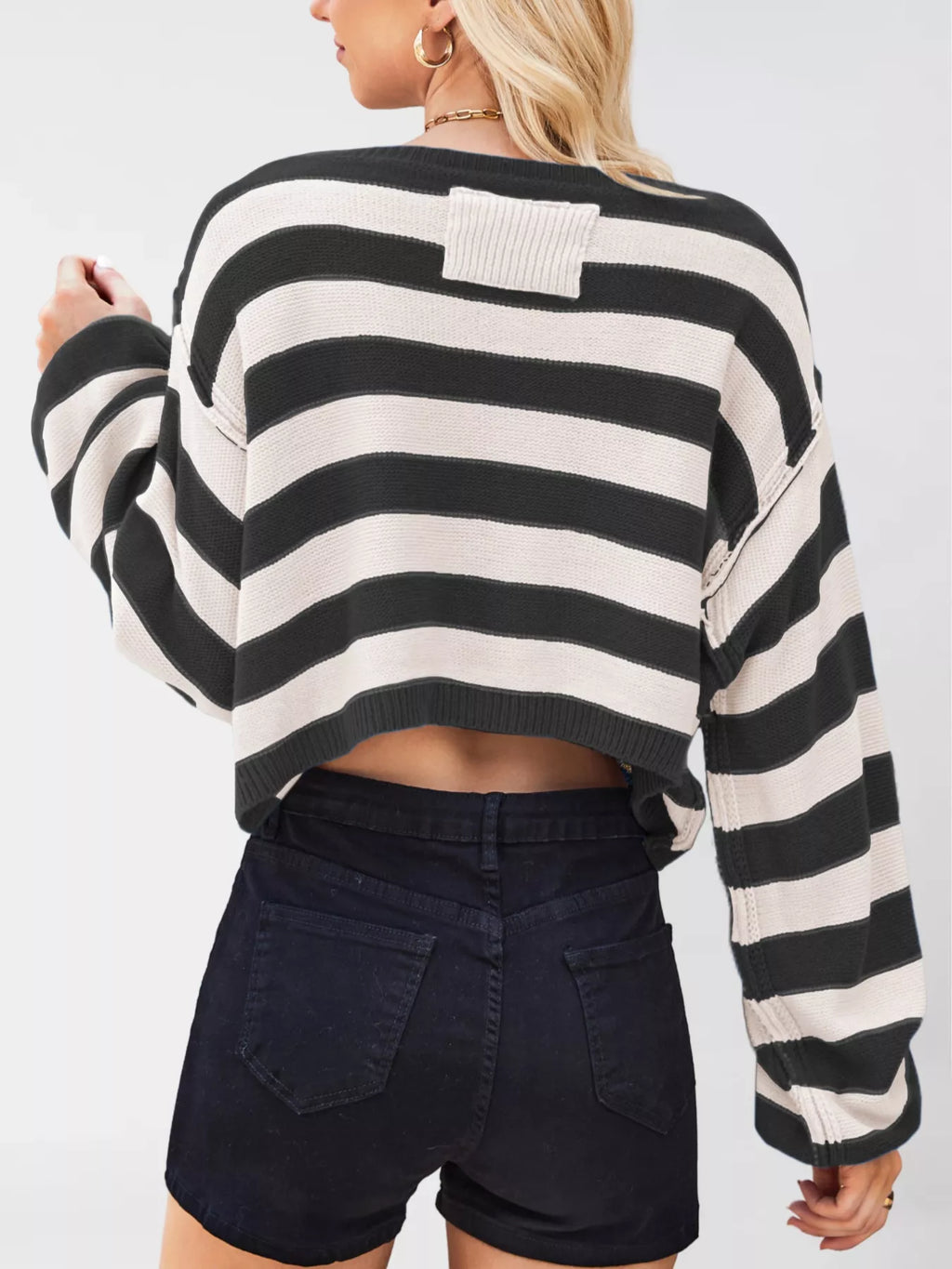 Striped Dropped Shoulder Sweater