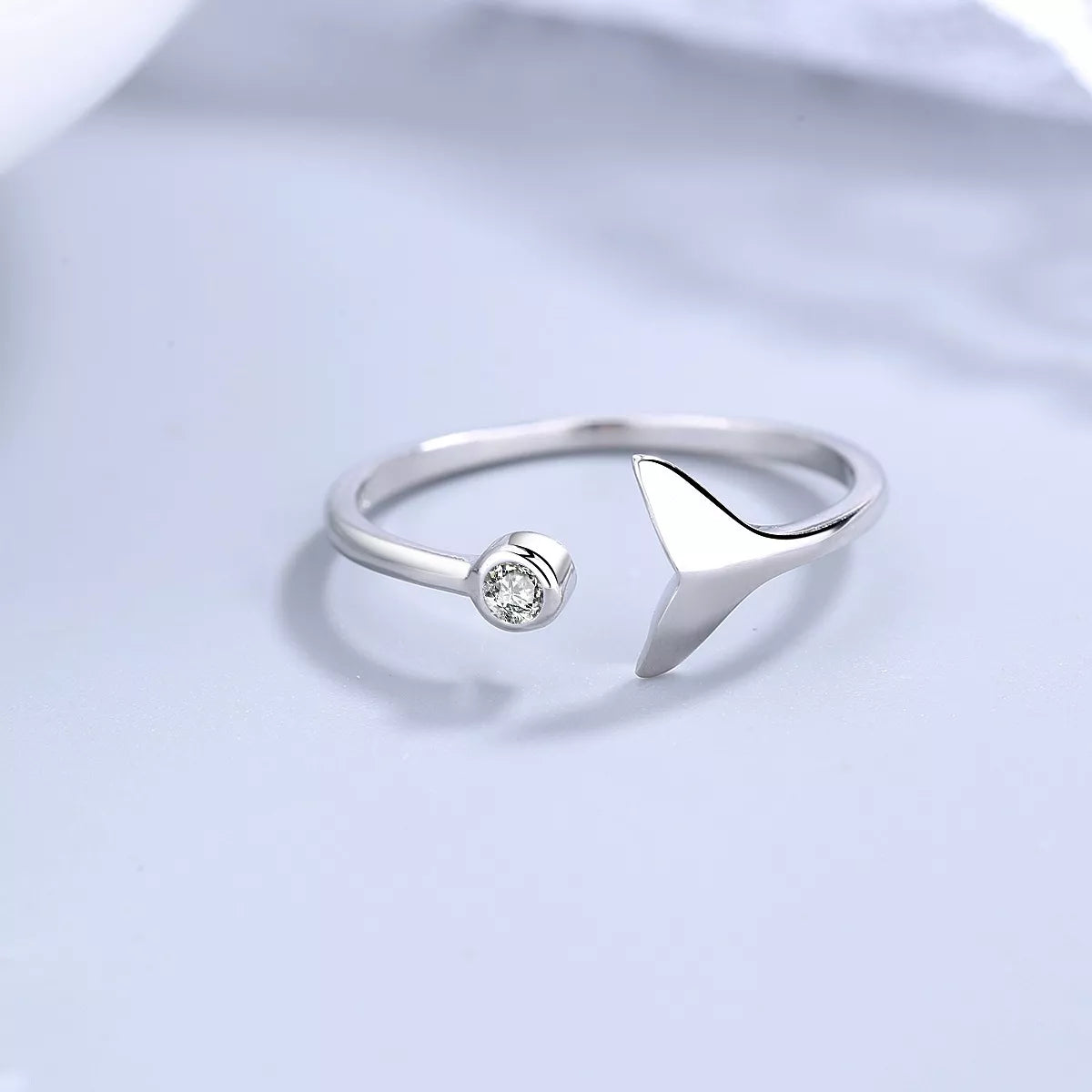 925 Sterling Silver Whale Tail Ring