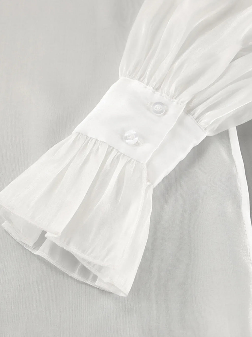Button Up Flounce Sleeve Shirt