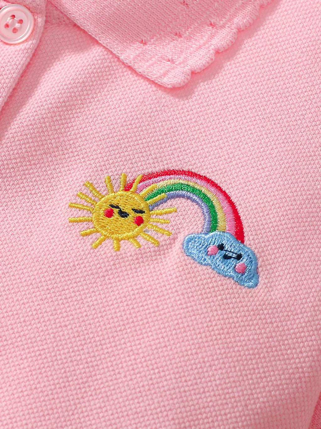 Children's Rainbow Embroidered Polo Dress