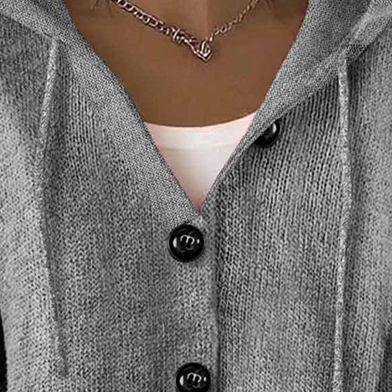 Women’s Button-Down Hoodie Cardigan Sweater Coat