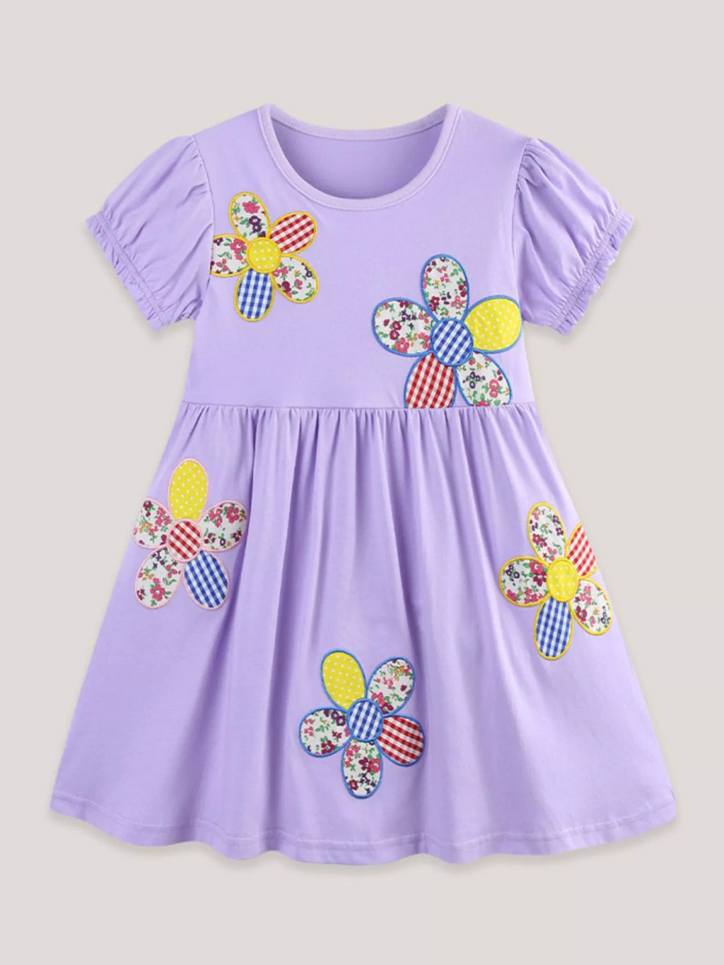 Children's Floral Puff Sleeve Casual Dress