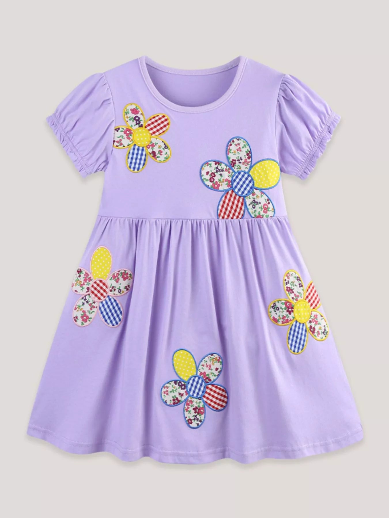 Children's Floral Puff Sleeve Casual Dress