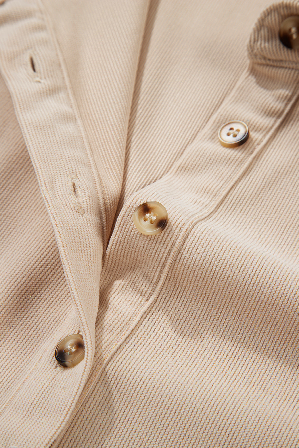 Solid Corduroy Half-Button Collared Mini Dress