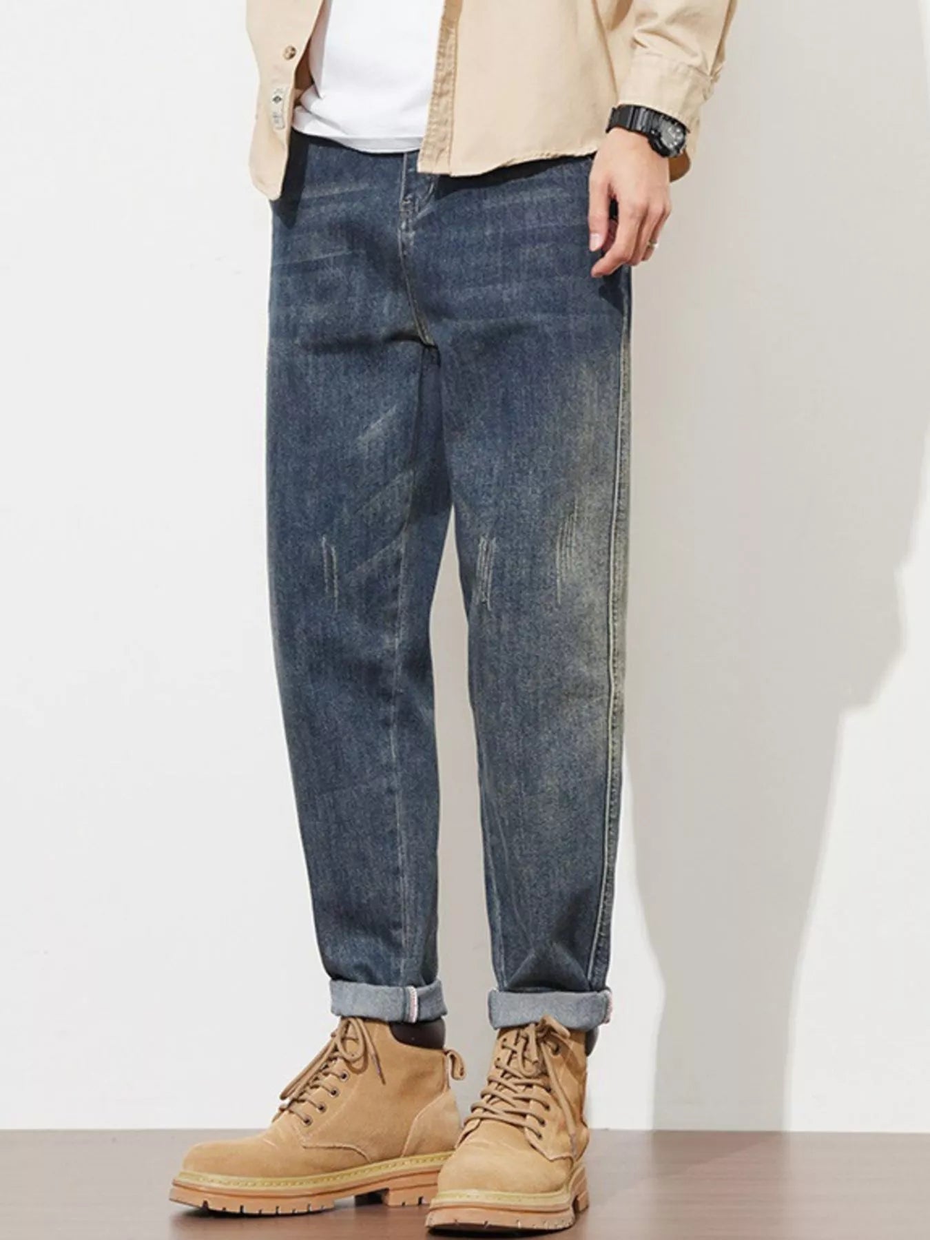 Men's Washed Loose Fit Jeans