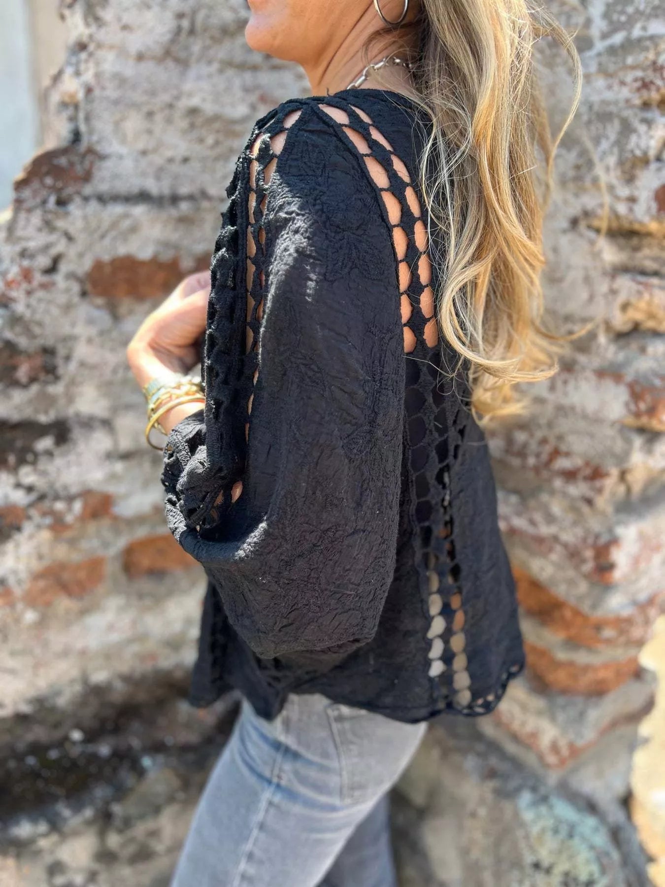 Full Size Embroidered Open Front Cardigan Plus Size