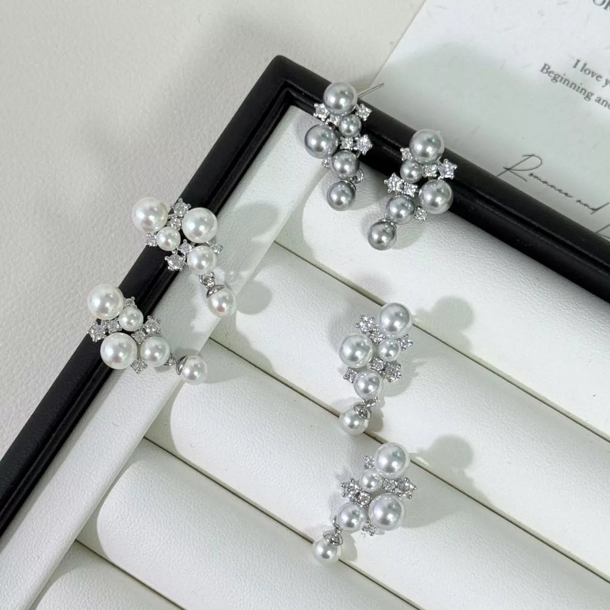 Pearl Cluster Earrings