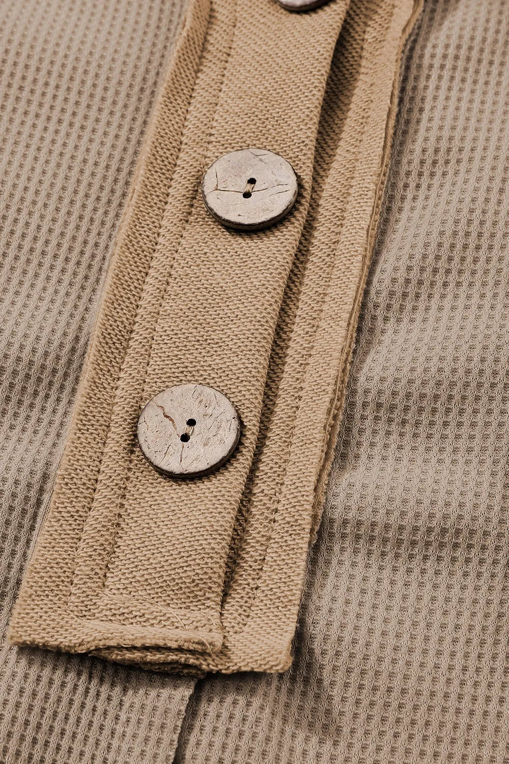 Waffle Knit Button Front Dress