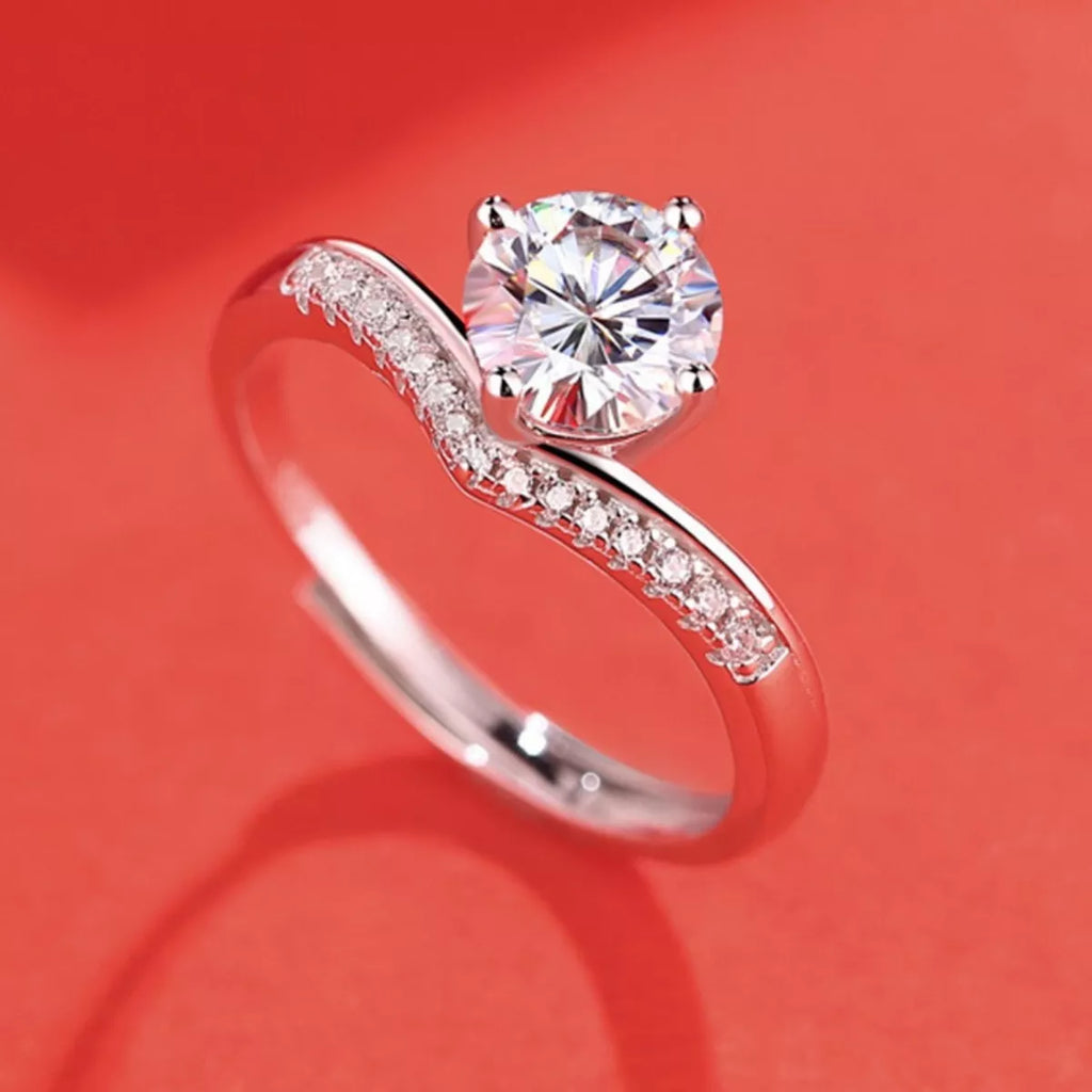 2 Carat Moissanite 925 Sterling Silver Ring