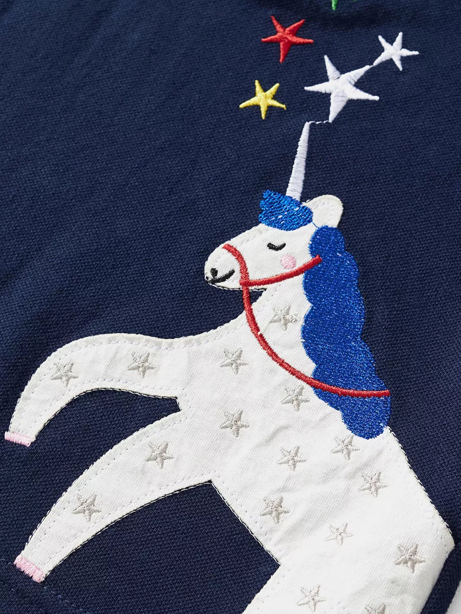 Children's Unicorn & Stars Embroidered Polo