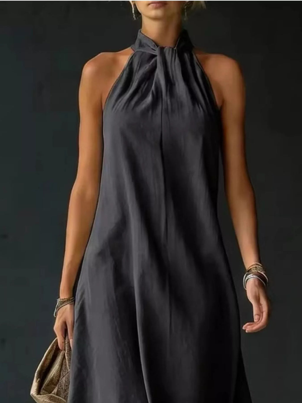 Full Size Halter Neck Maxi Dress Plus Size