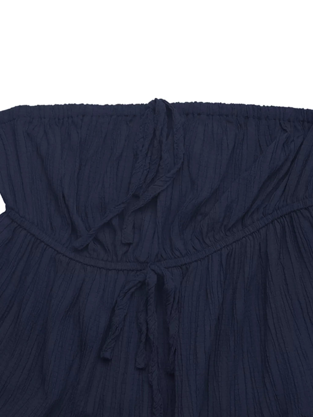 Textured Tube Top & Wide Leg Pants Set