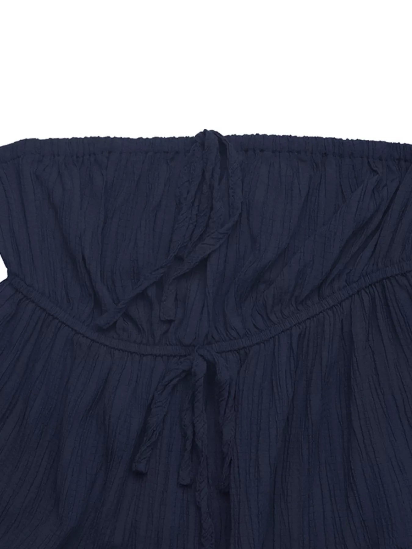 Textured Tube Top & Wide Leg Pants Set