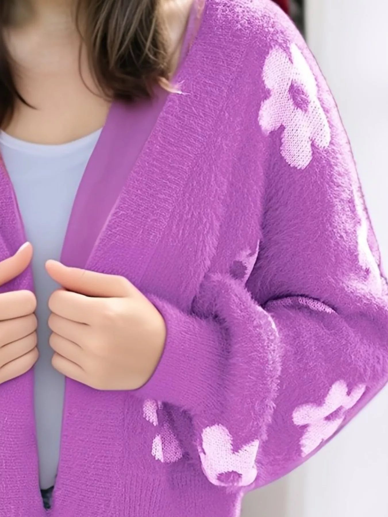 Floral Open Front Cardigan