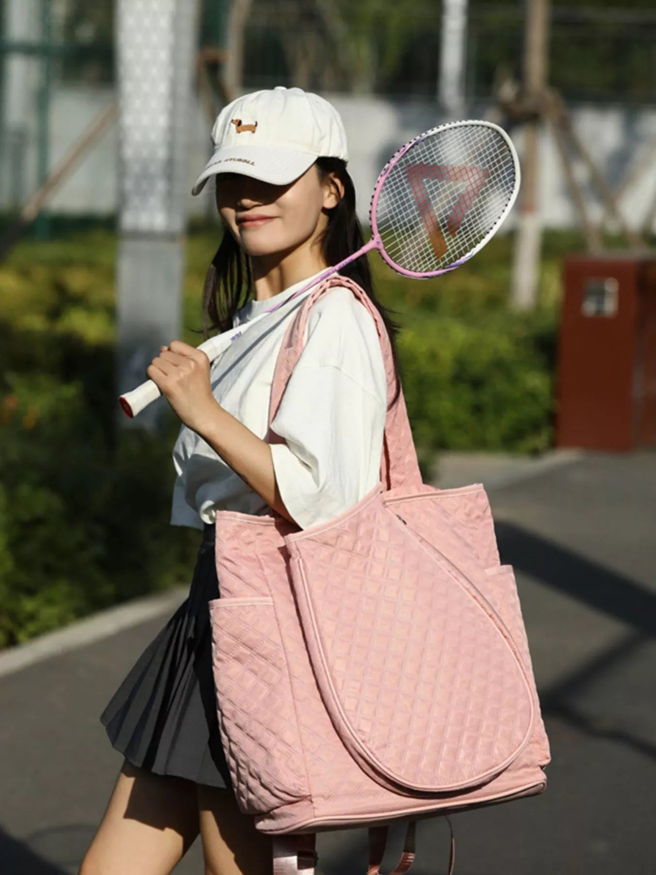 Quilted Racket Backpack Bag
