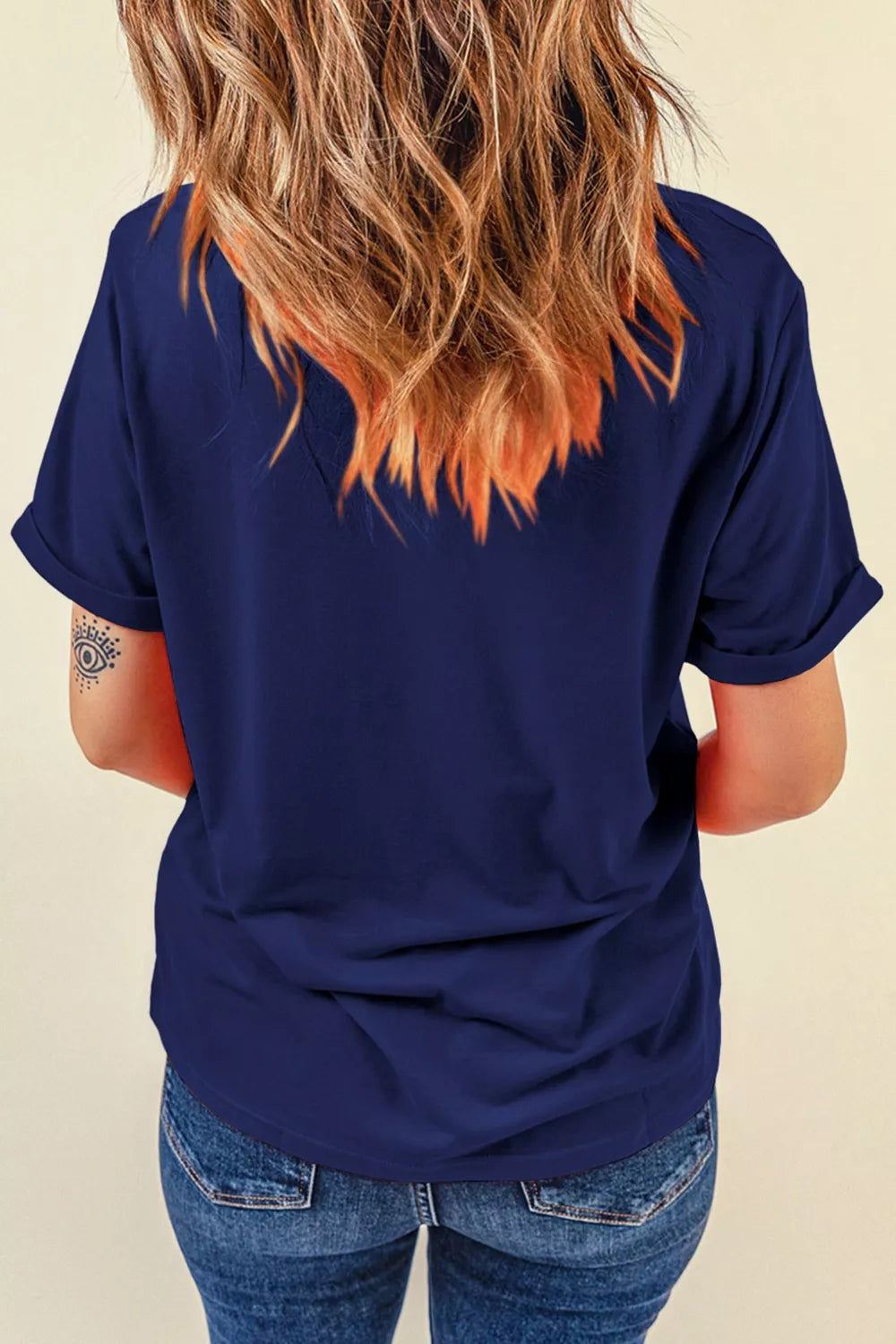 Patriotic Denim Heart Graphic T-Shirt