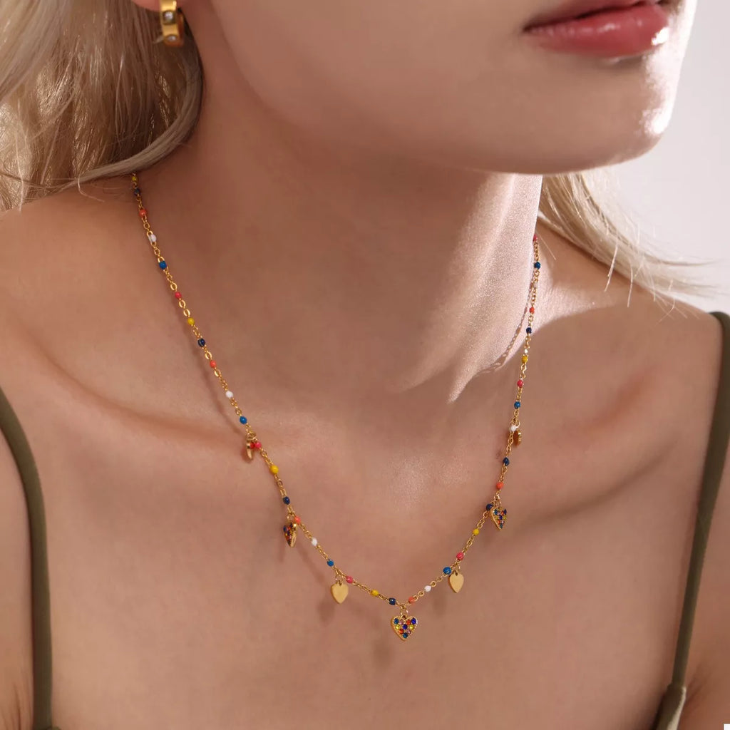 18K Gold-Plated Heart Charm Necklace
