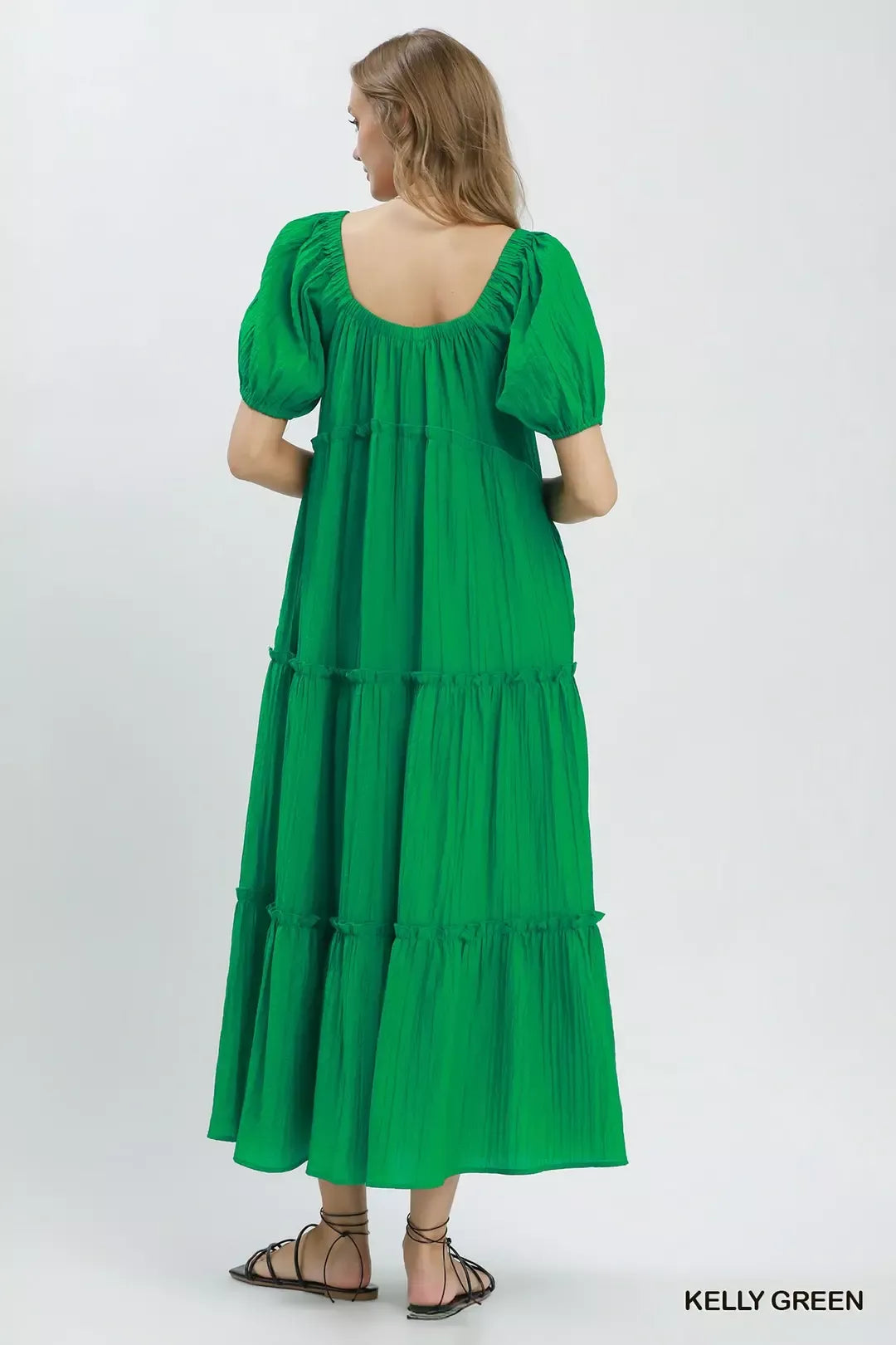 Umgee Textured Tiered Midi Dress