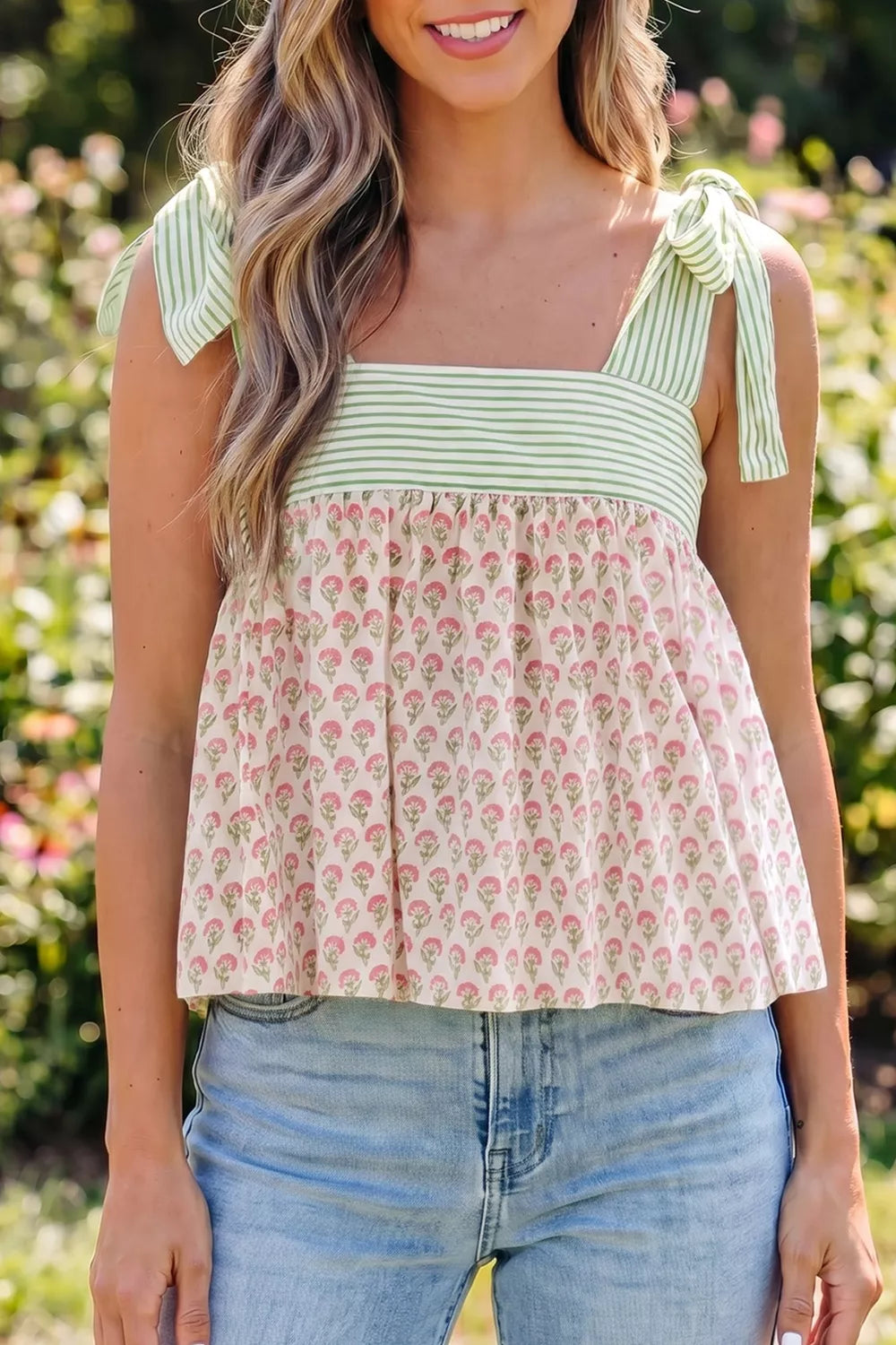Floral Print Tie-Strap Cami
