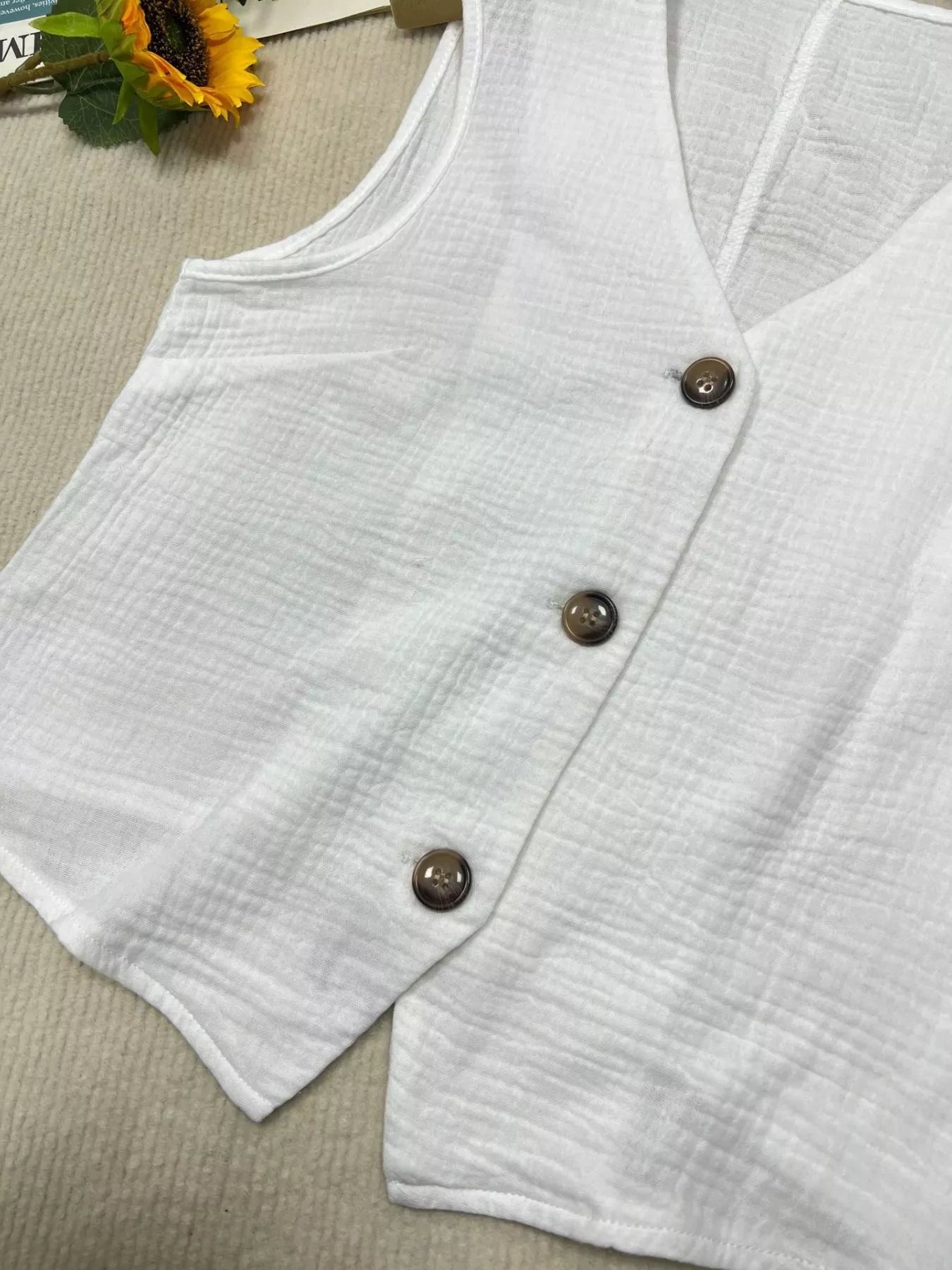 Textured Button-Down Vest