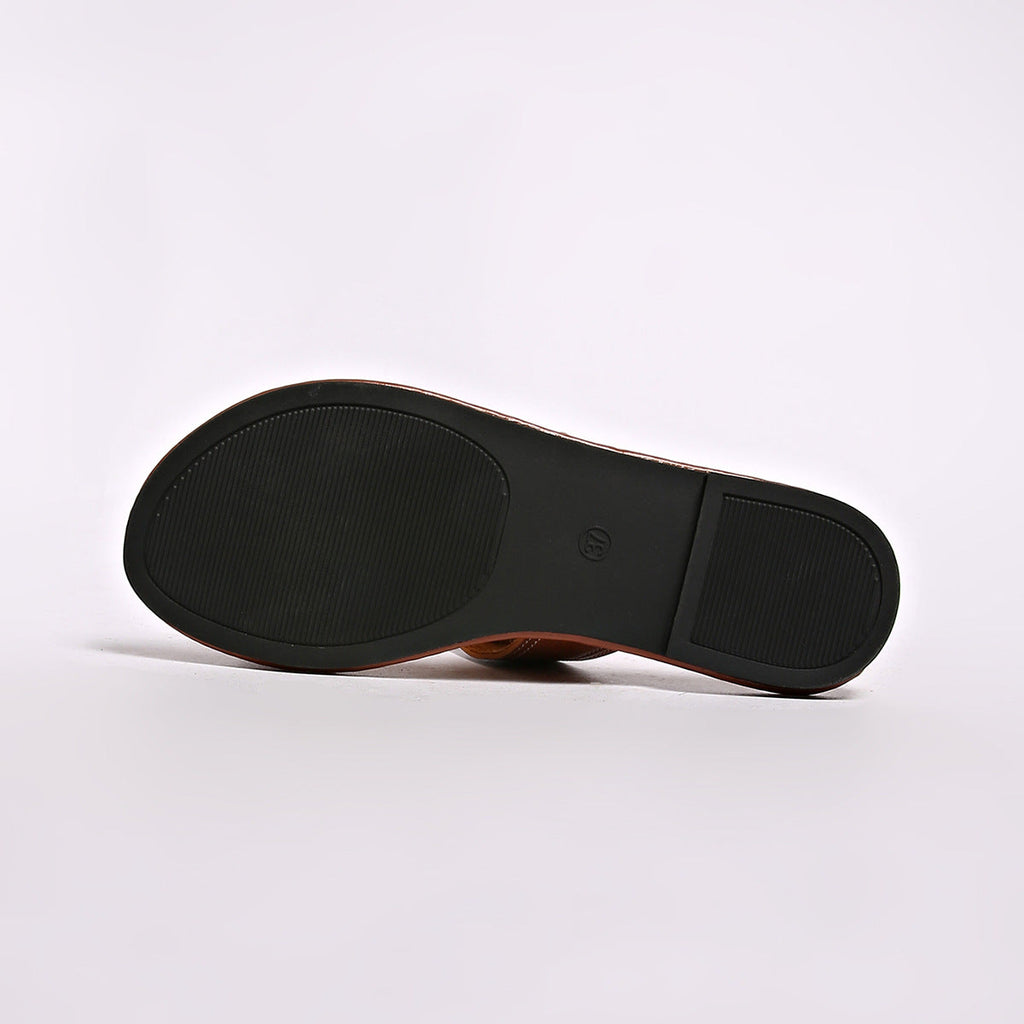 Buckled Leather Slide Sandals