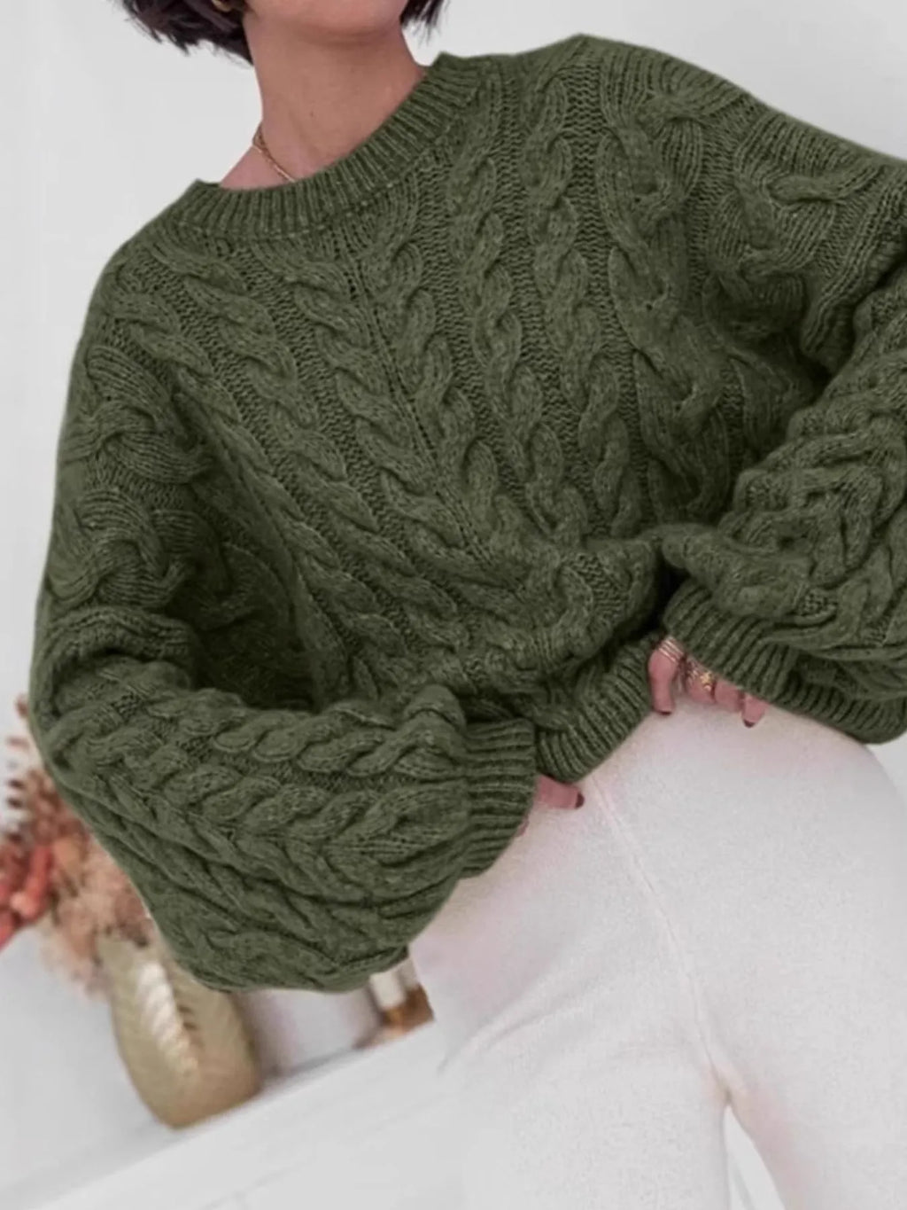 Cable Knit Long Sleeve Sweater