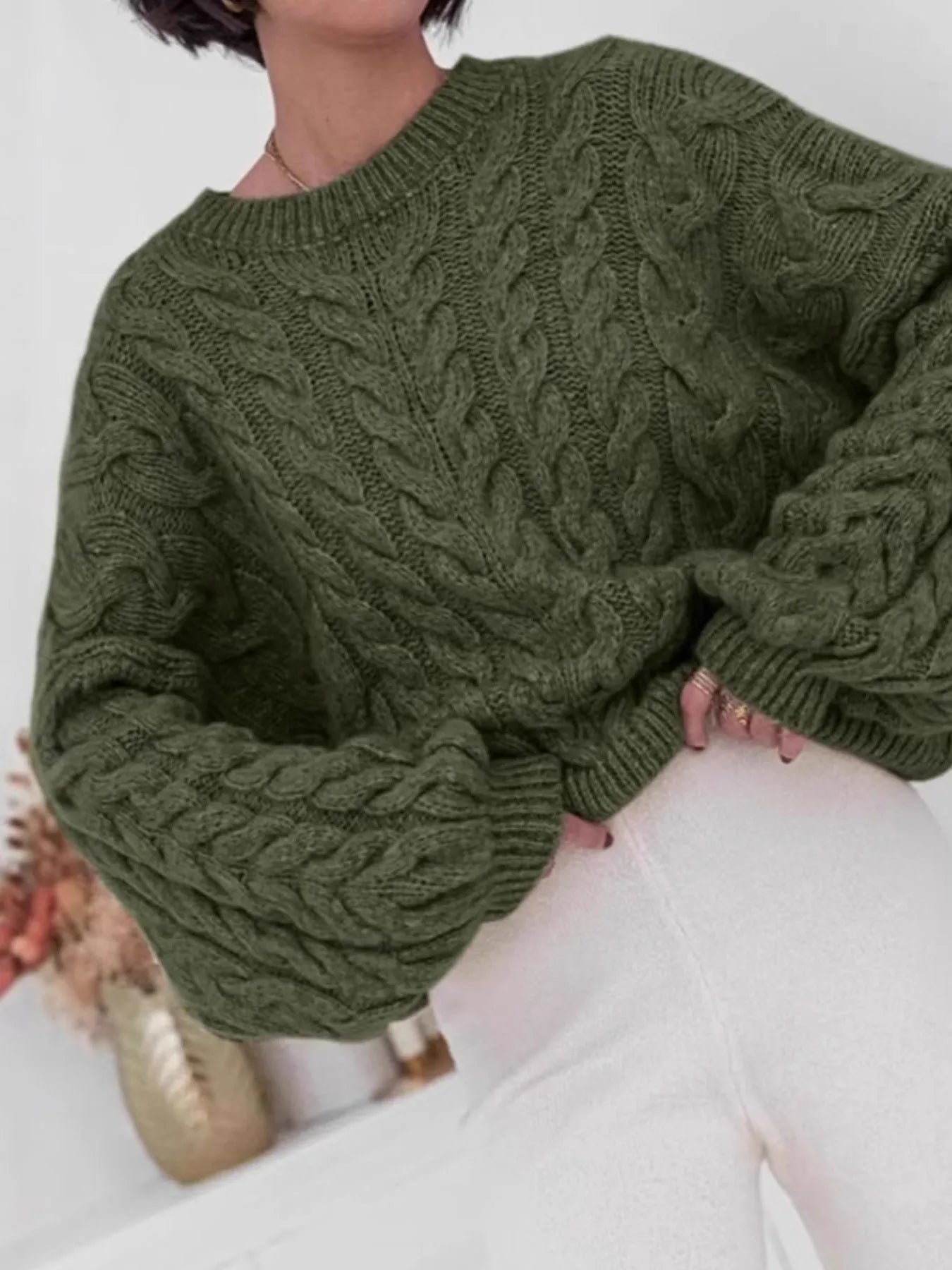 Cable Knit Long Sleeve Sweater