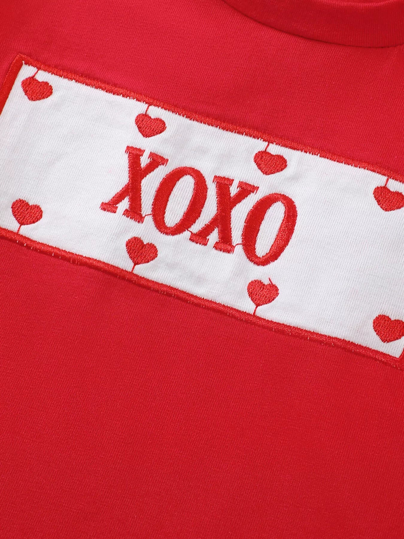 Children's XOXO Heart Print T-shirt & Gingham Shorts Set