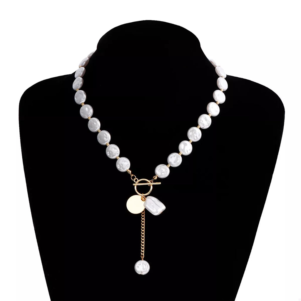 18K Gold-Plated Pearl Drop Necklace