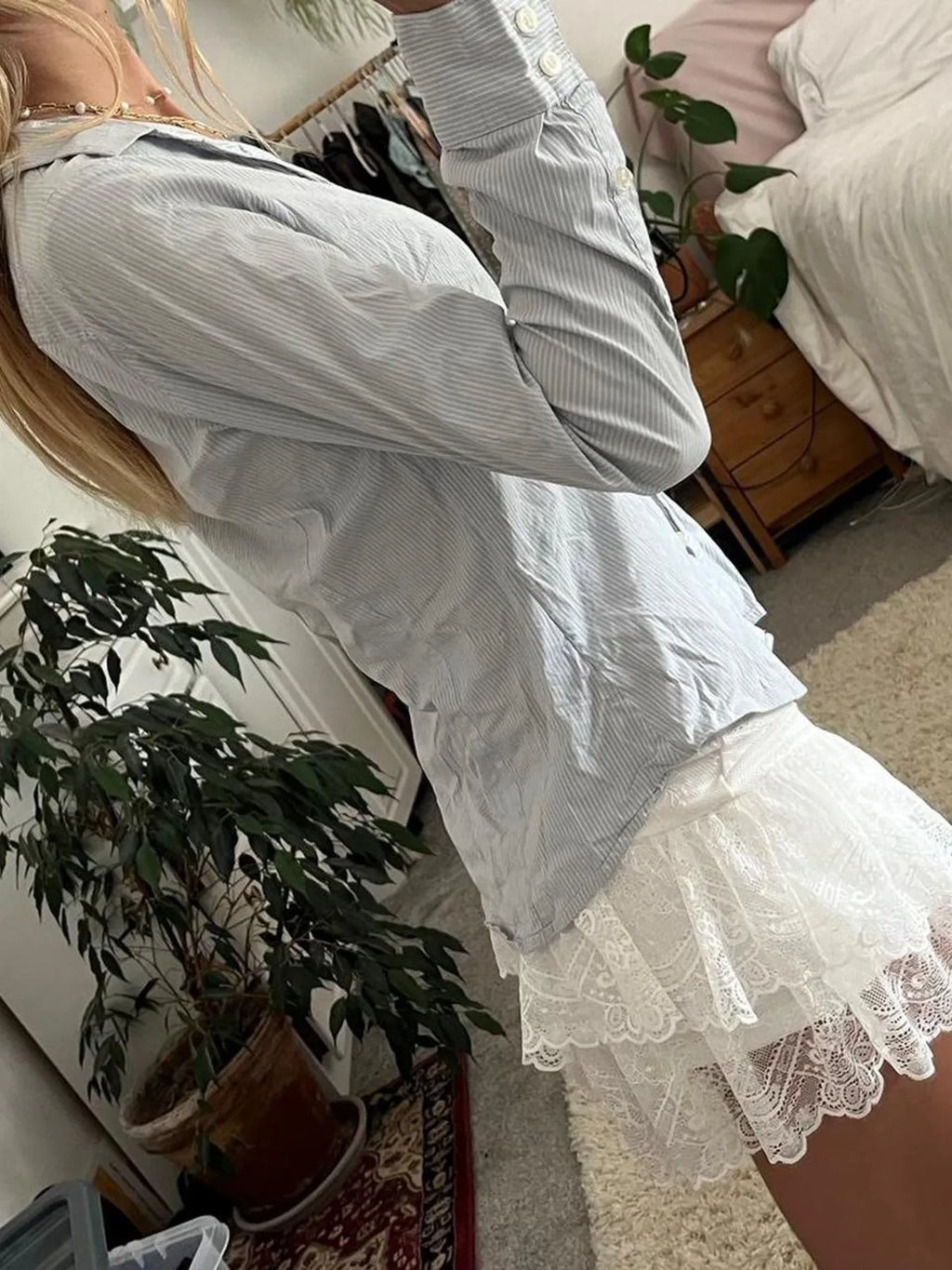 Printed Button-Down Long Sleeve Shirt
