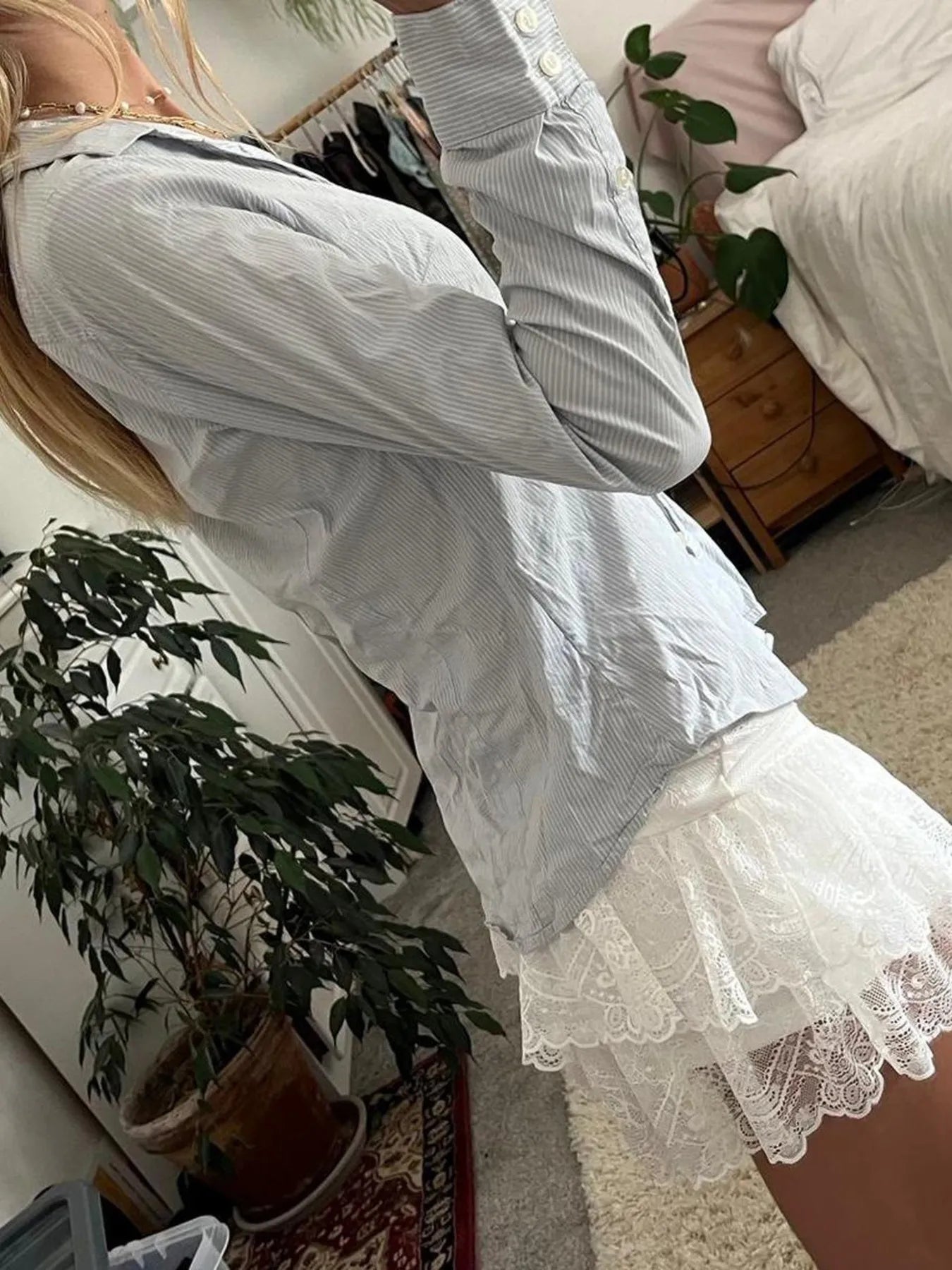 Printed Button-Down Long Sleeve Shirt