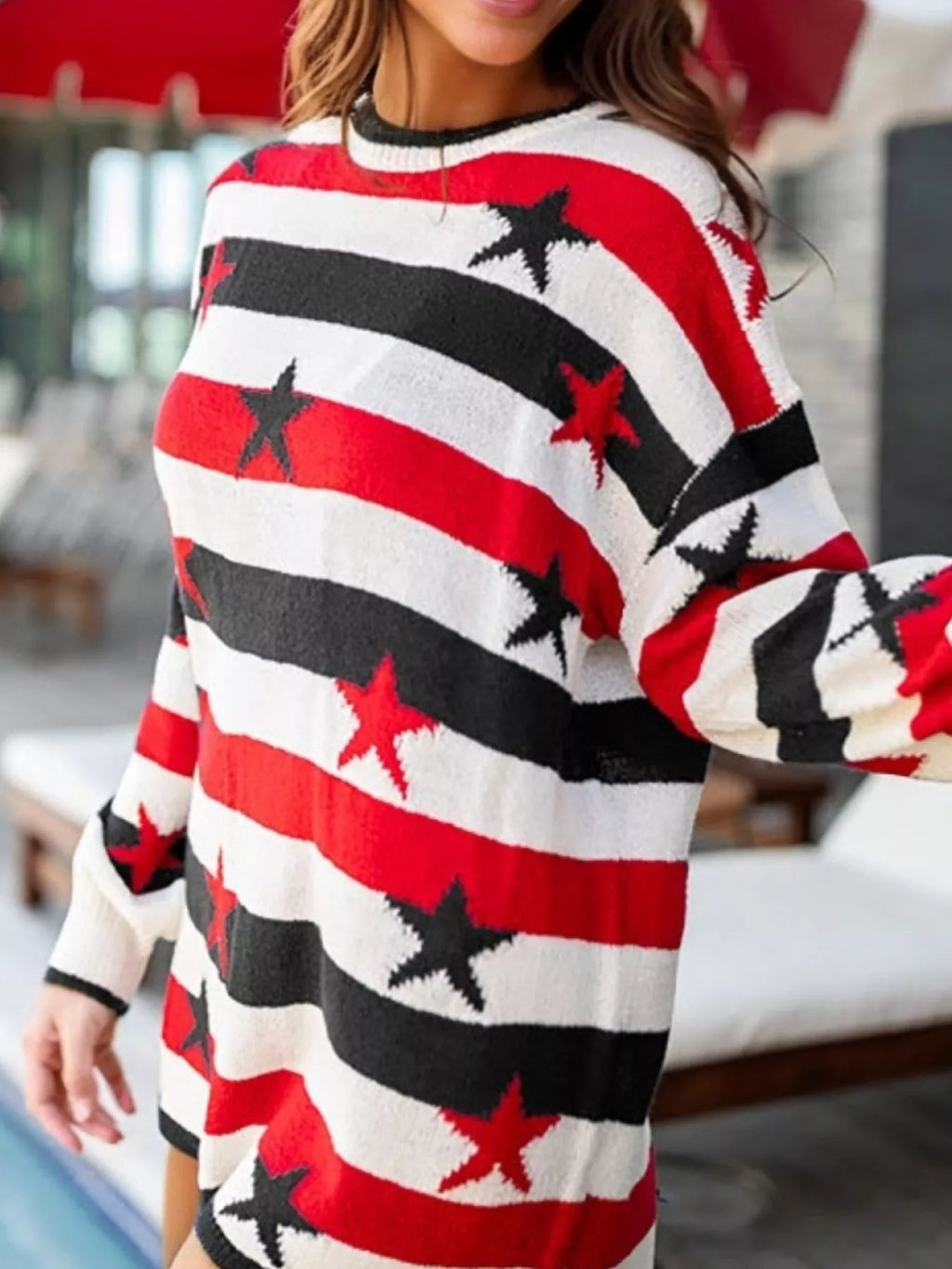 Stars and Stripes Long Sleeve Sweater