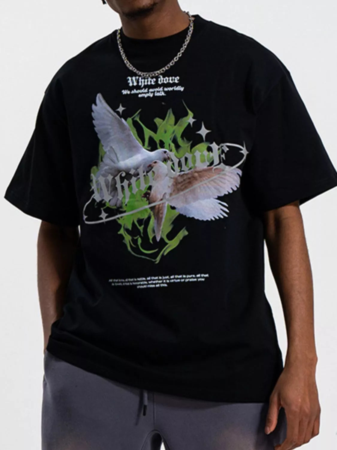 Men's Dove Graphic Oversized T-Shirt