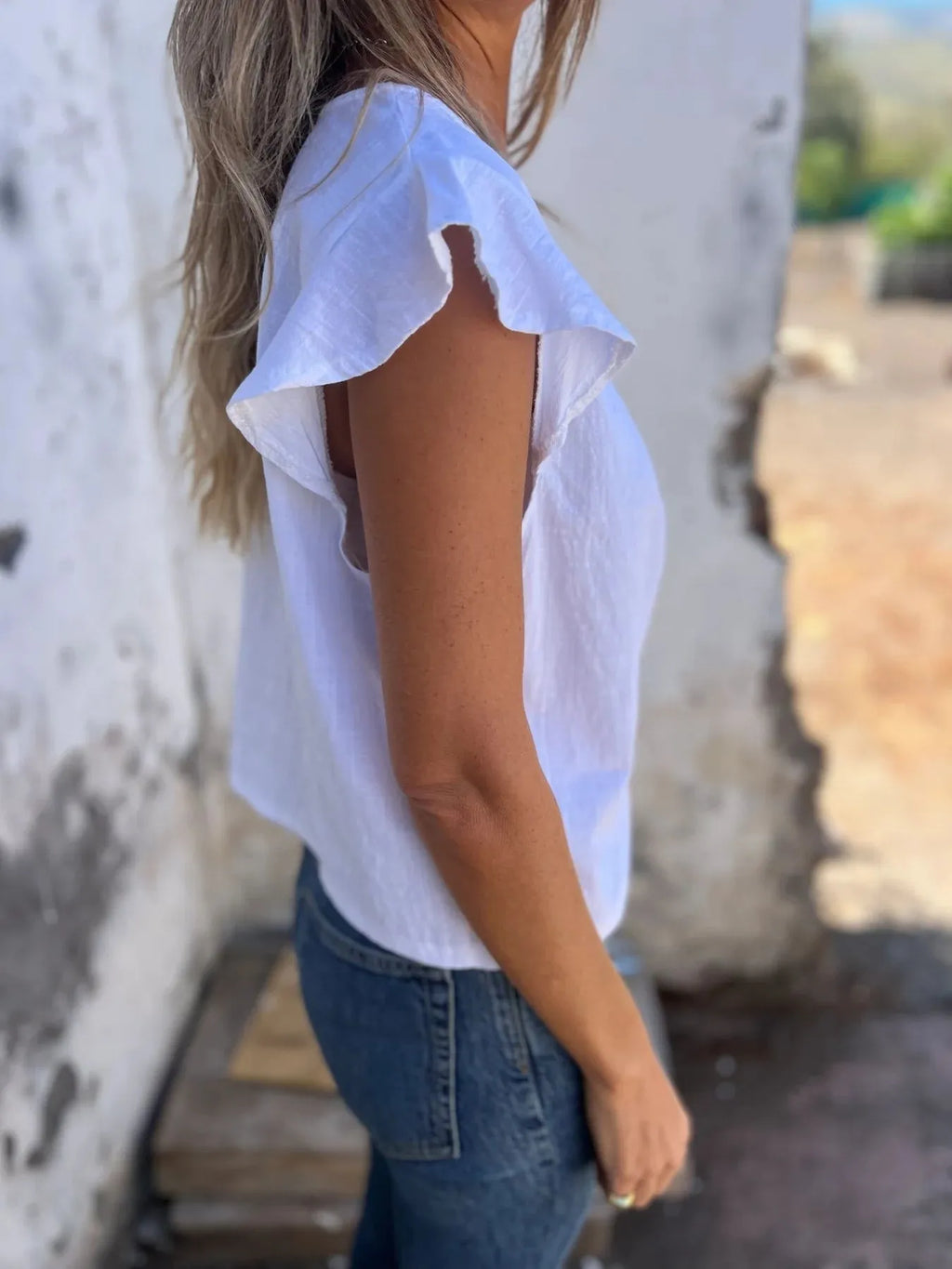 Full Size Ruched V-Neck Cap Sleeve Blouse Plus Size