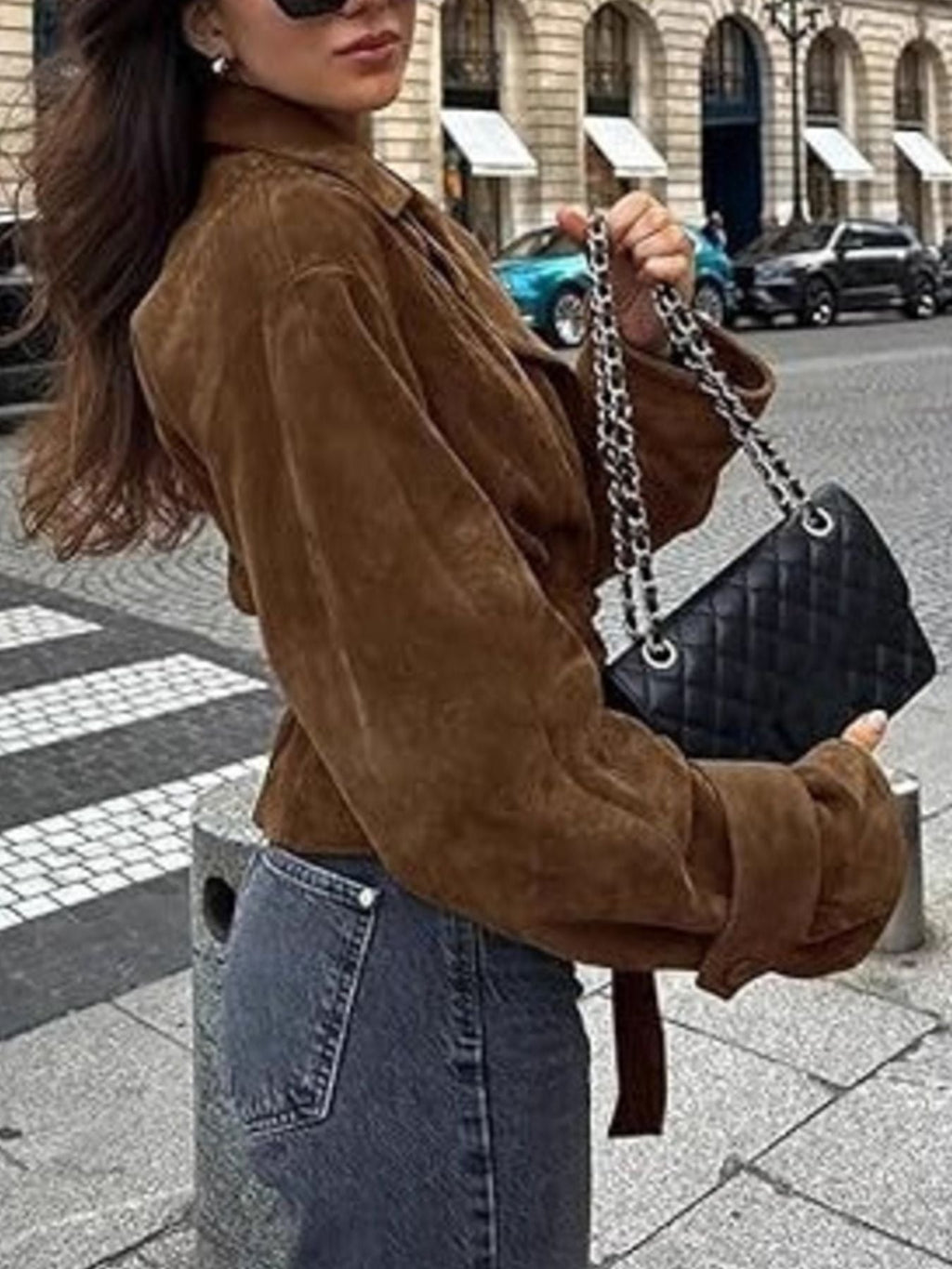 Vintage Suede Tie Waist Jacket