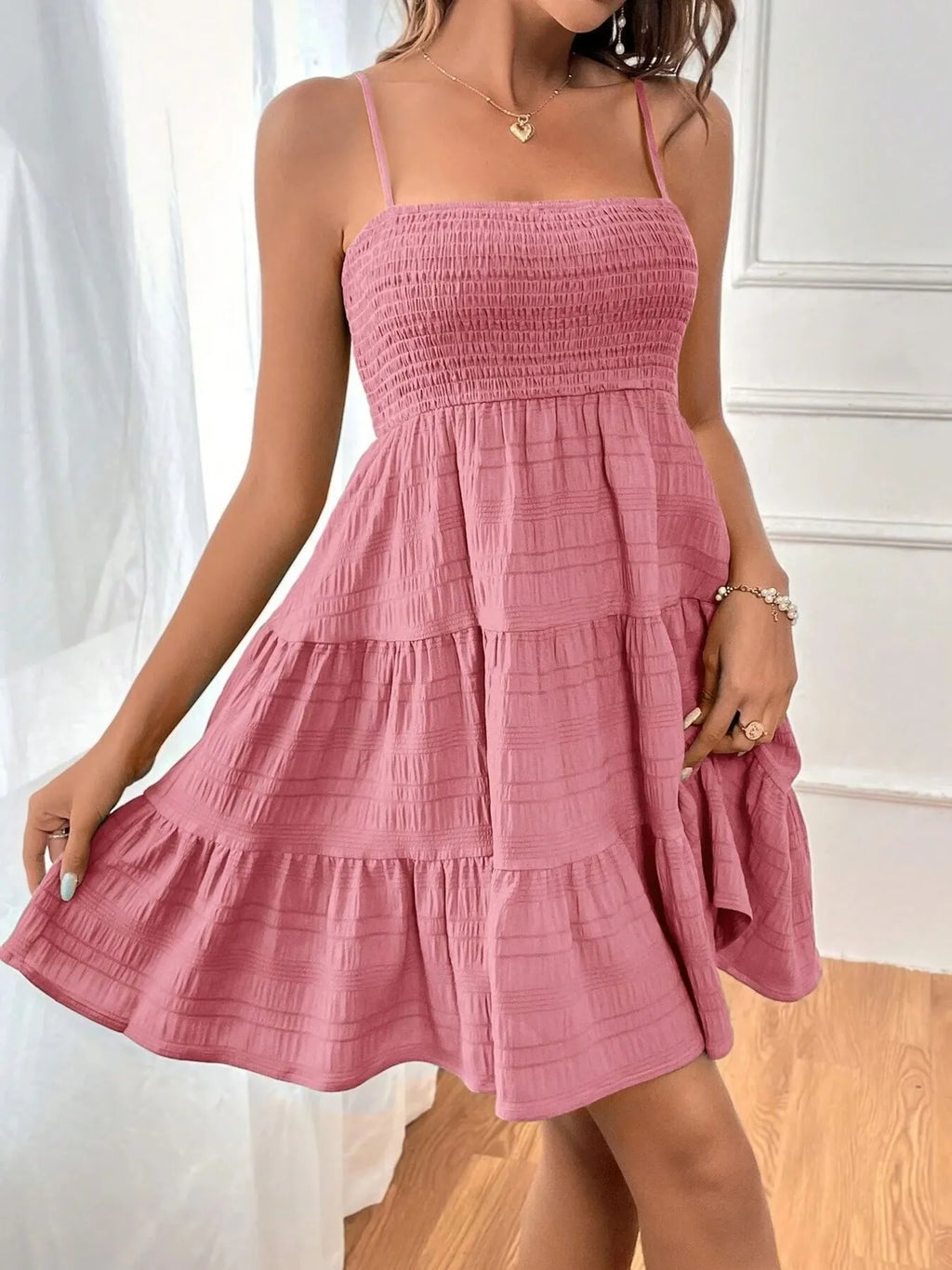 Smocked Tiered Cami Dress