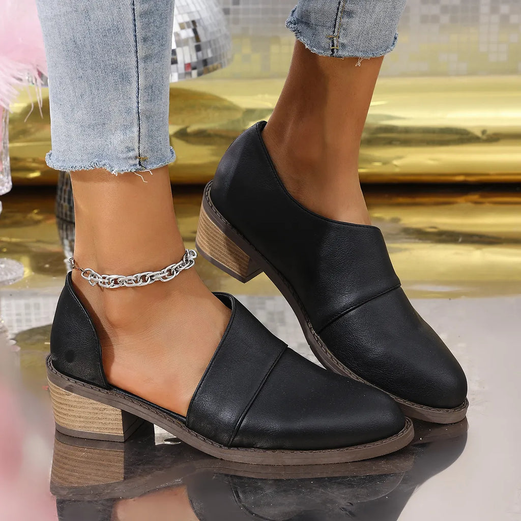Point Toe Block Heels Pumps