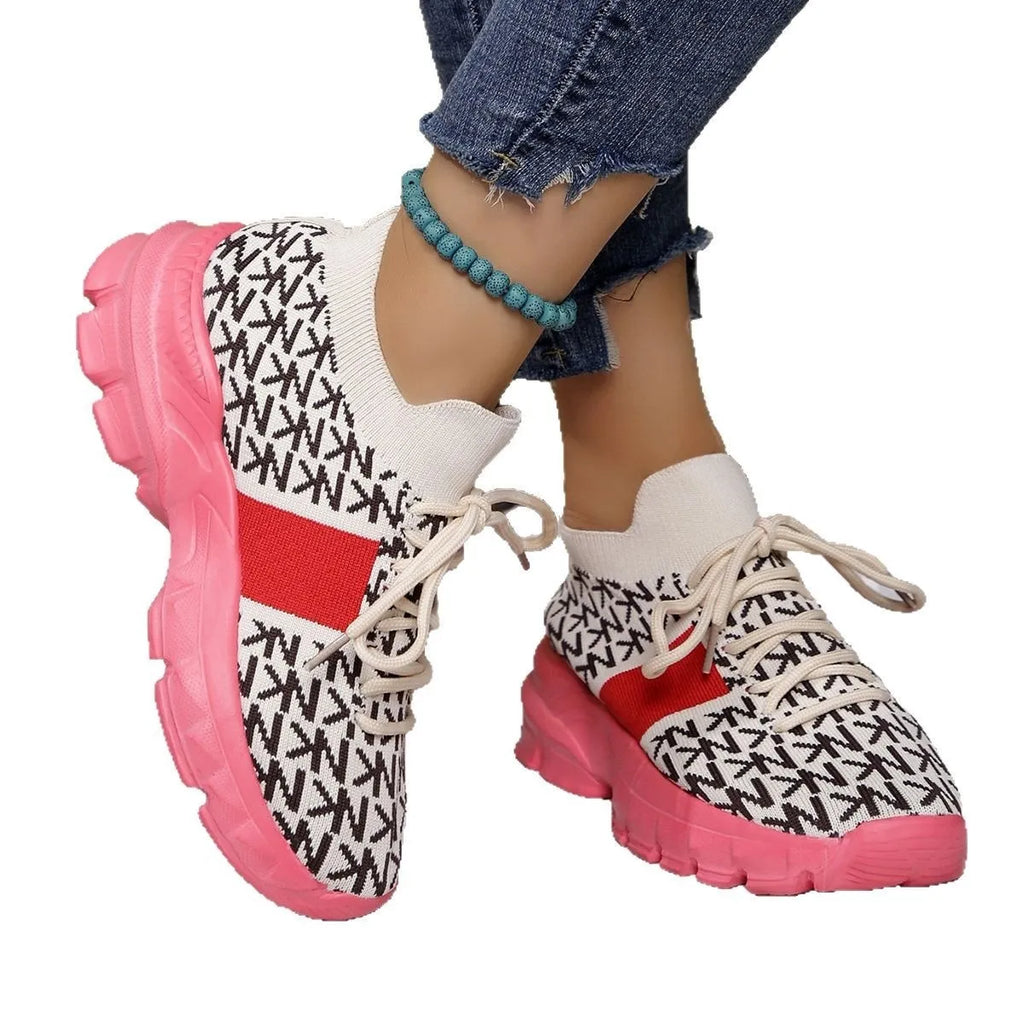 Round Toe Lace Up Sneakers