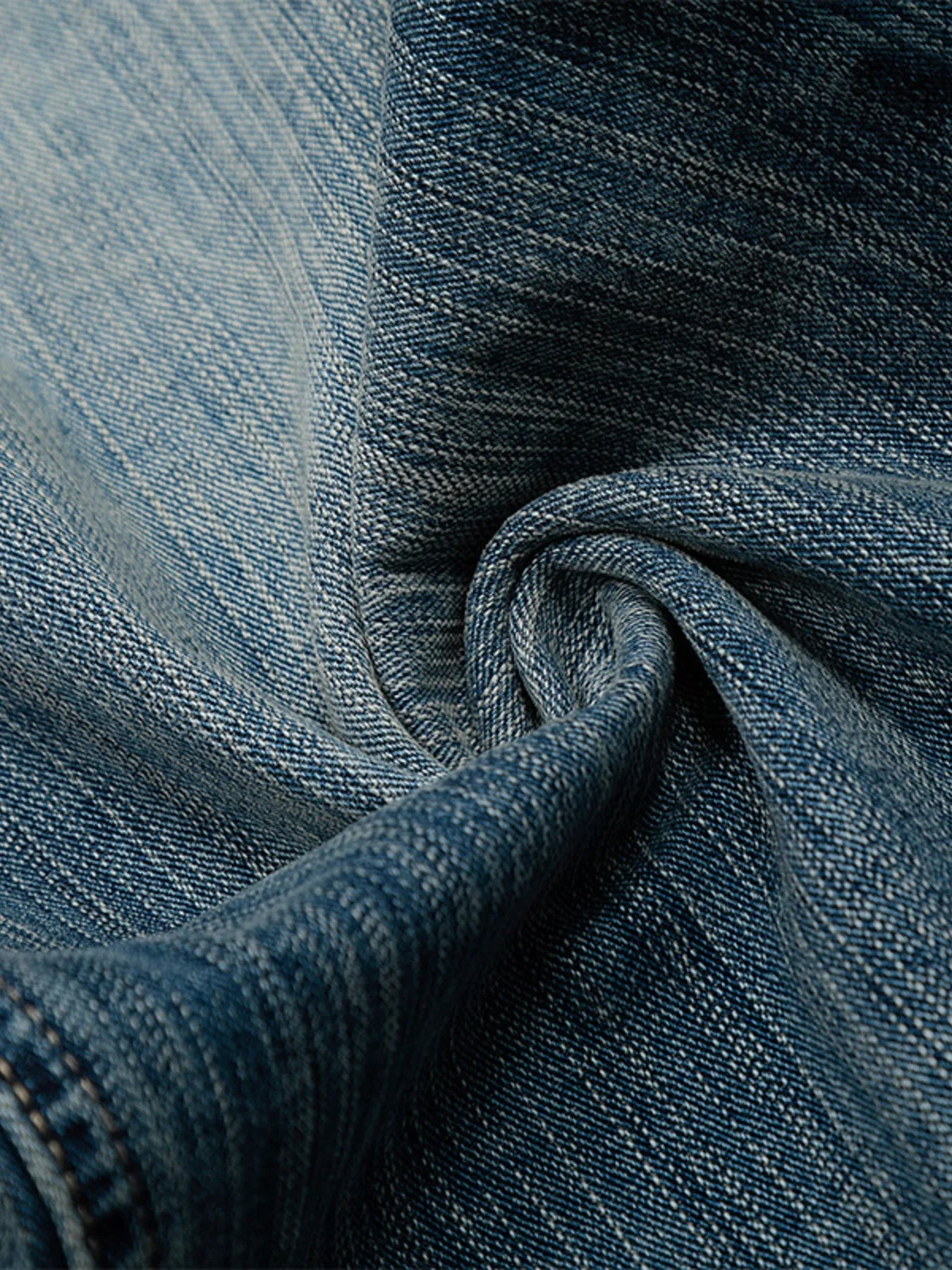 Men's Washed Straight Jeans with Studded Decor